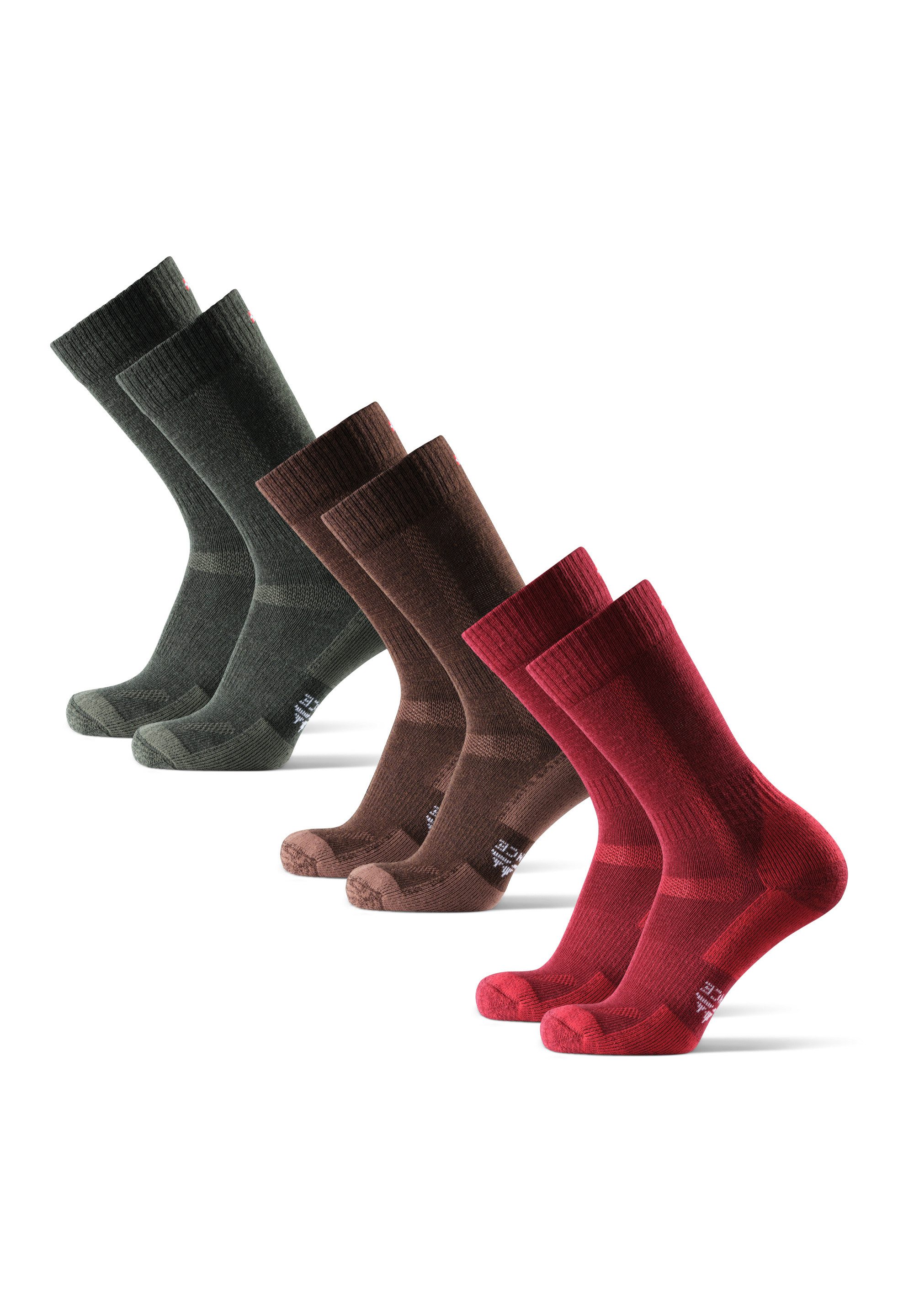 DANISH ENDURANCE Basicsocken Classic Hiking Crew (3-Paar) Anti Blasen Socken zum Wandern, für Herren, Damen & Kinder