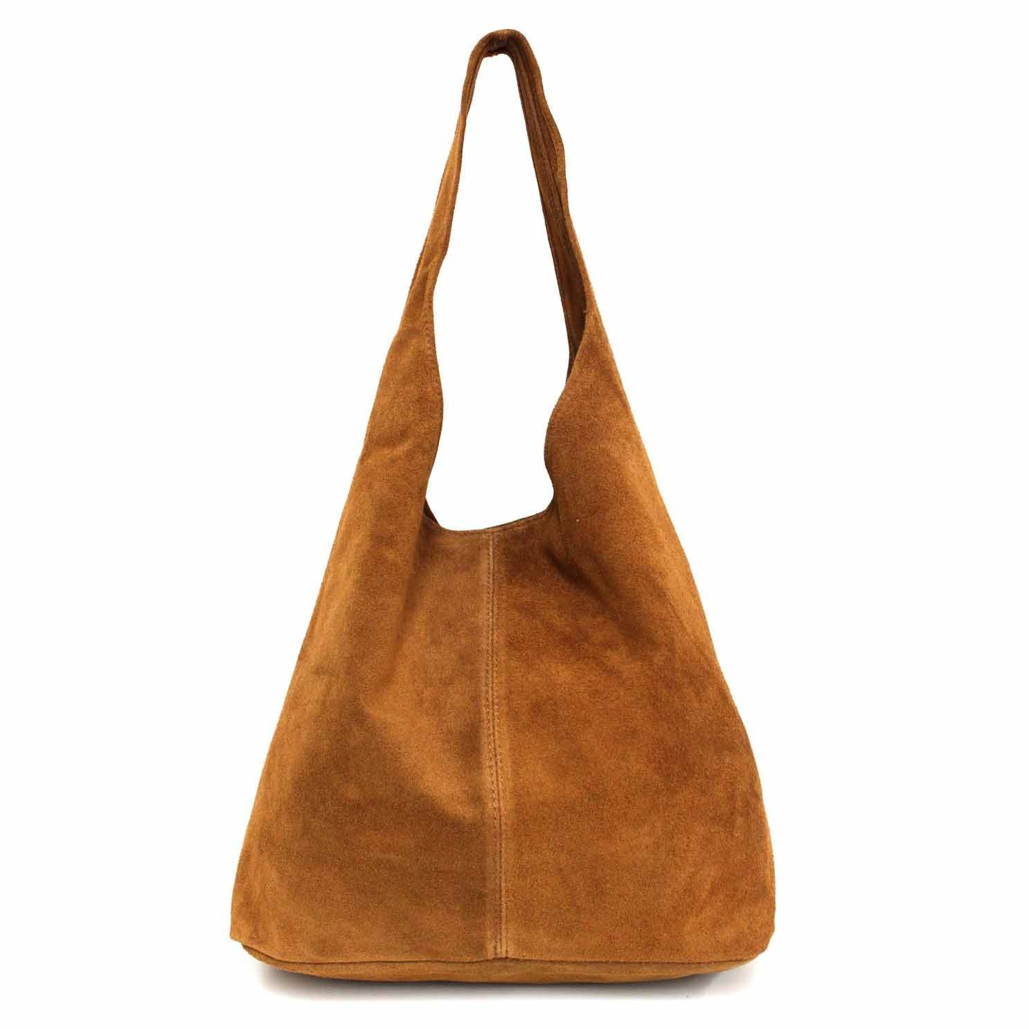 ITALYSHOP24 Schultertasche Made in Italy Damen Leder Wildleder Tasche Umhän günstig online kaufen