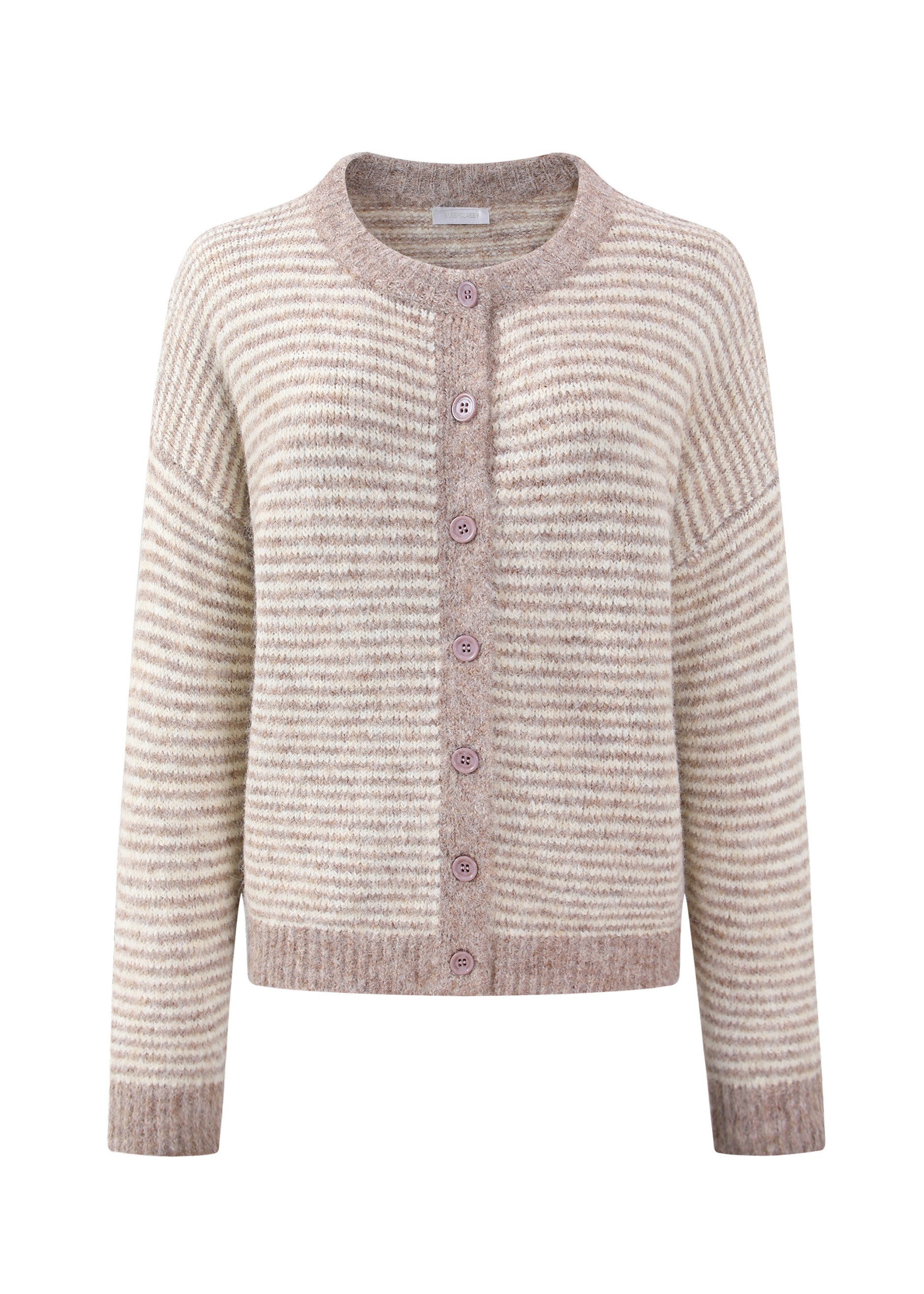 SASSYCLASSY Cardigan Gestreifter Cardigan für Damen Lässige Strickjacke mit günstig online kaufen