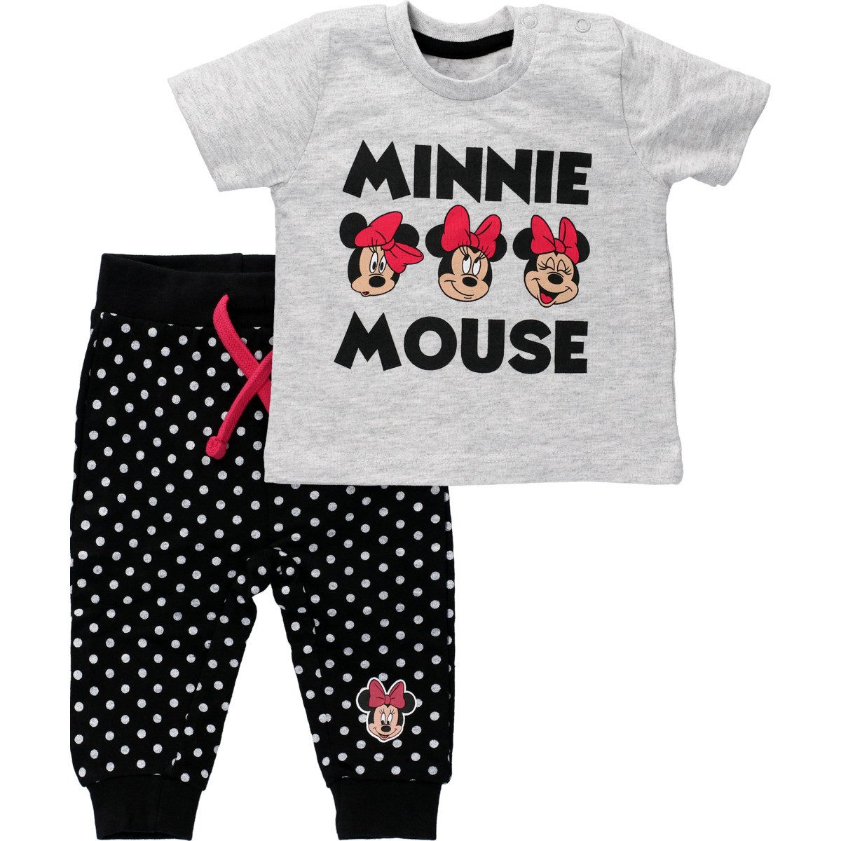 Disney Shirt & Hose Minnie Mouse Mädchen (2-tlg) T-Shirt, Shirt, Hose, Krabbelhose, Set Shirt Hose