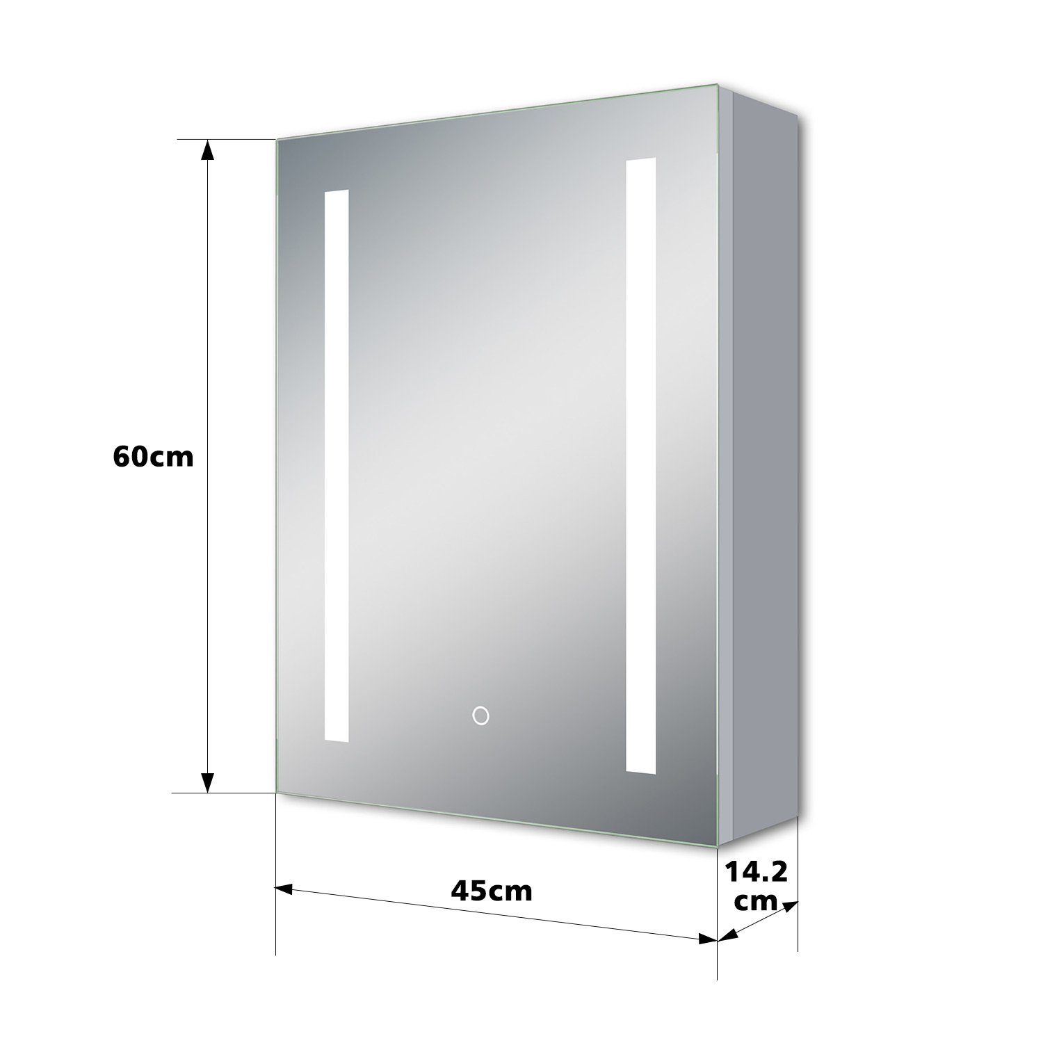 duschspa Badezimmerspiegelschrank 45-80 cm Touch/Wandschalter,Beschlagfrei, drei Memory Rasierersteckdose, Lichtfarbe, dimmbar, Aluminum