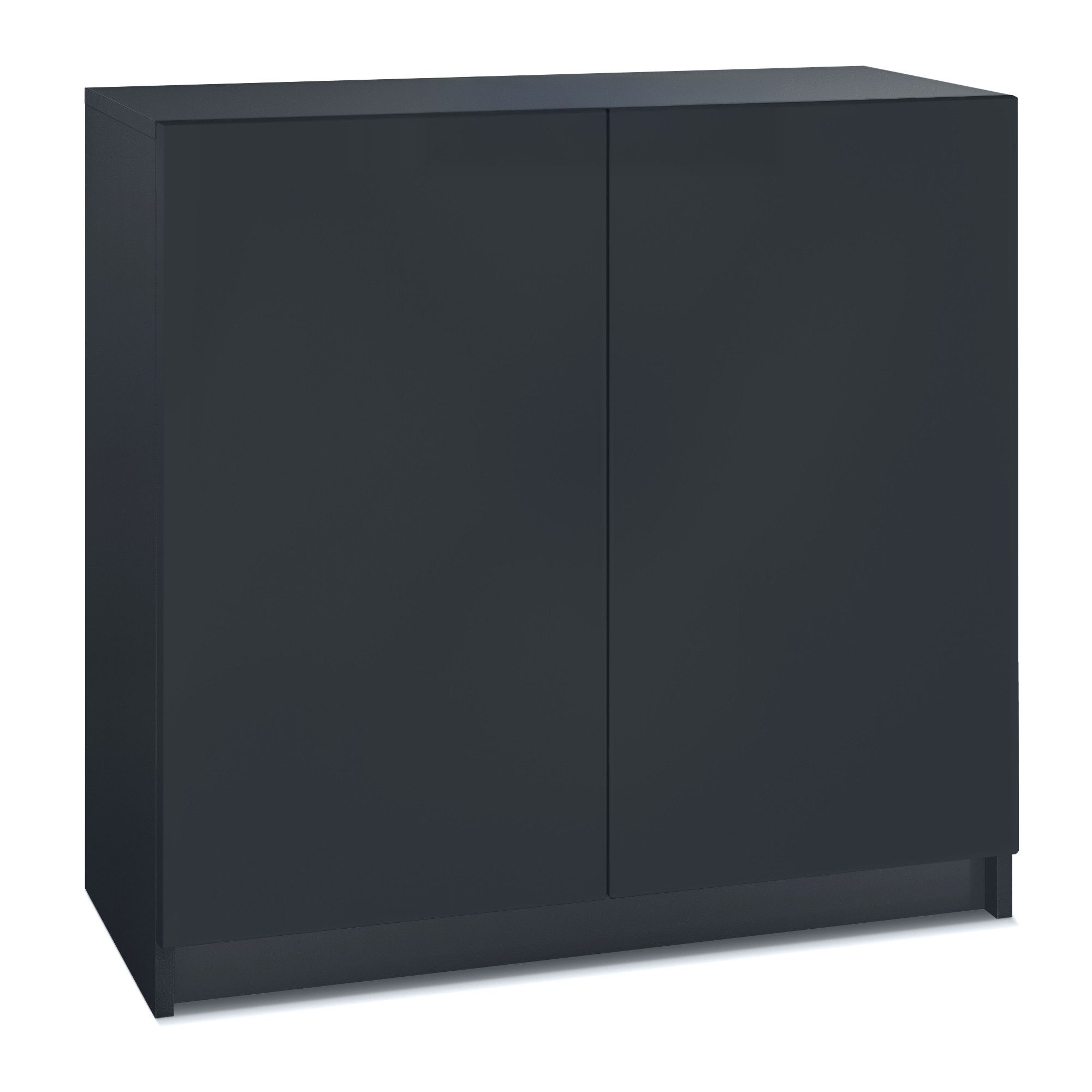 InnoFurn Kommode Elona Bürokommode (Aktenkommode, Schwarz matt (82 x 78 x 37 cm), Büroschrank mit Soft-Close & Push-to-Open