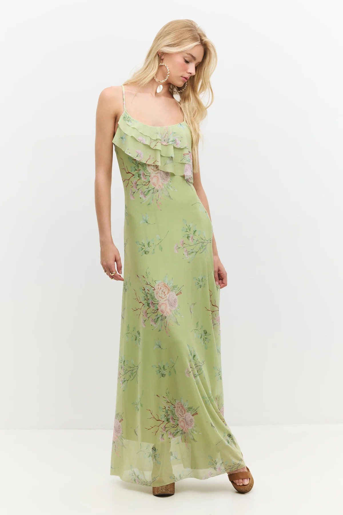 Maxikleid Rüschenshirt Langkleid