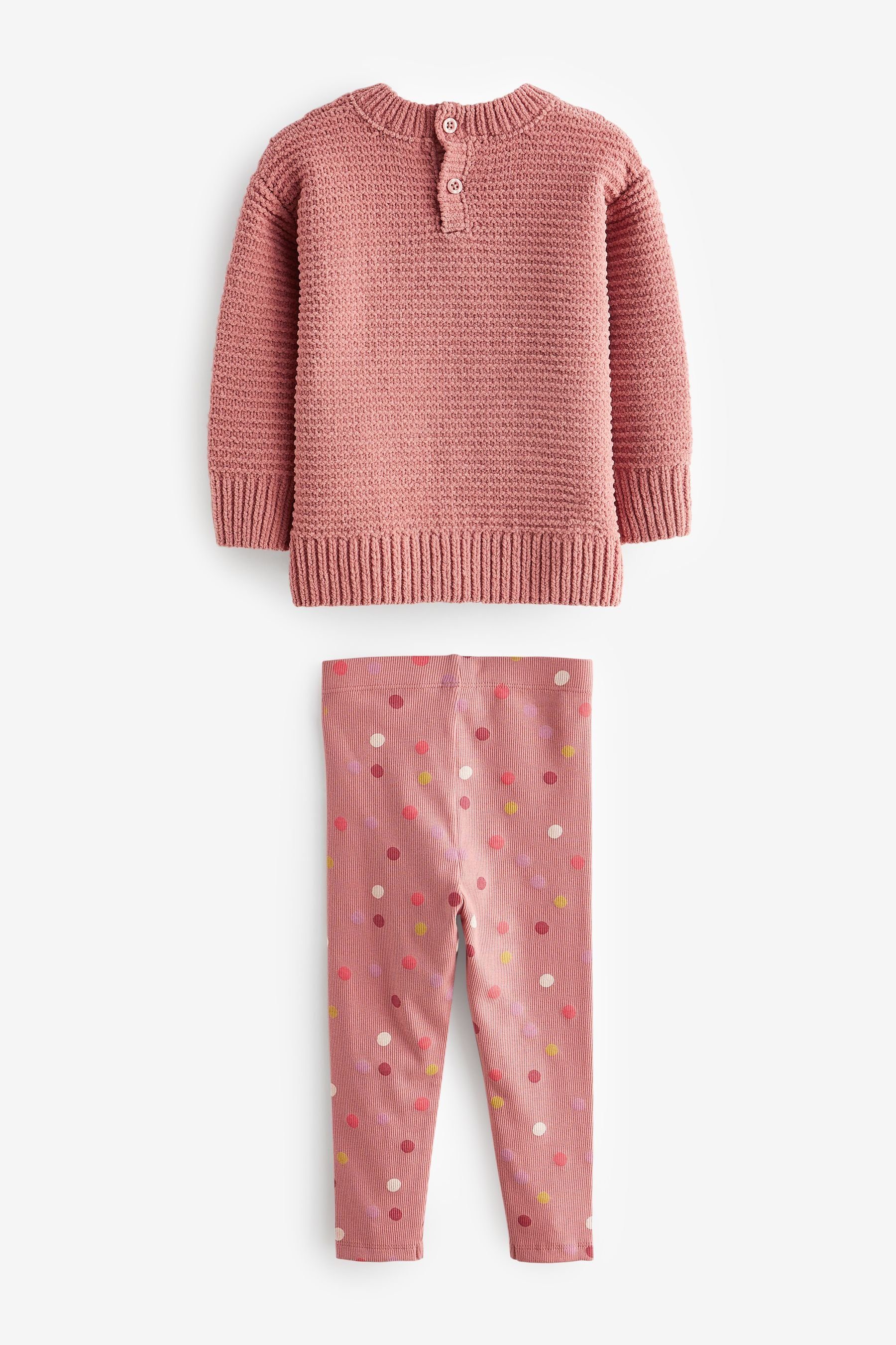 Next Rundhalspullover Pullover und Leggings (2-tlg) im Set Pink