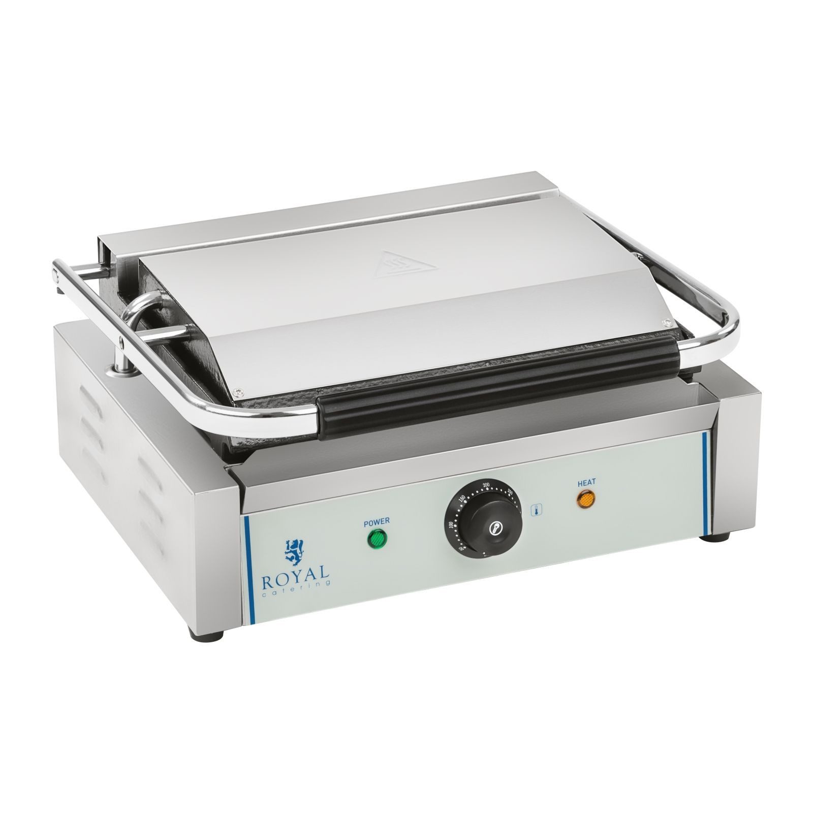 Royal Catering Kontaktgrill Tischgrill Elektrogrill Panini Grill Sandwich Maker geriffelt 2200W, 2200 W
