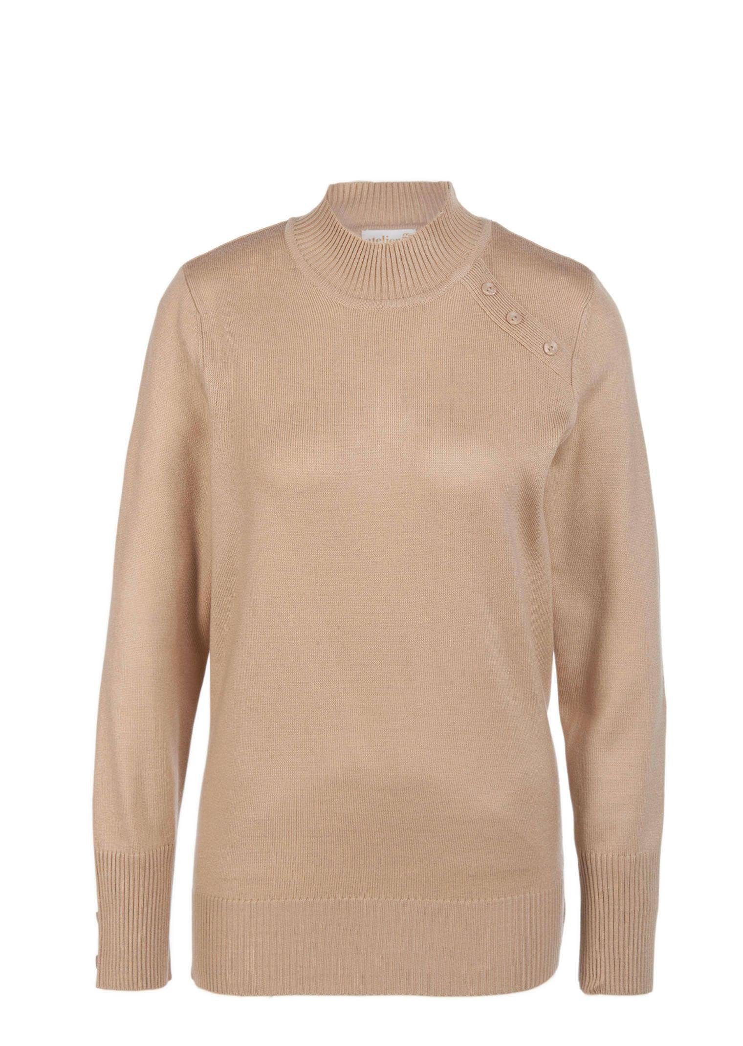 GOLDNER Kurzgröße: sand Strickpullover