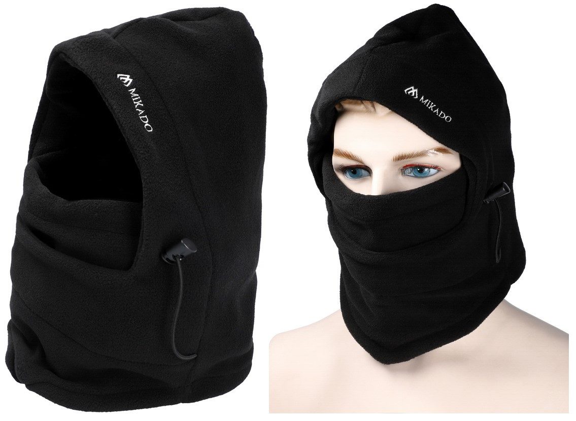 MIKADO Total Fishing Sturmhaube Warme und bequeme Fleece-Sturmhaube UC007 - Moderne Mütze Schwarz (1-St)