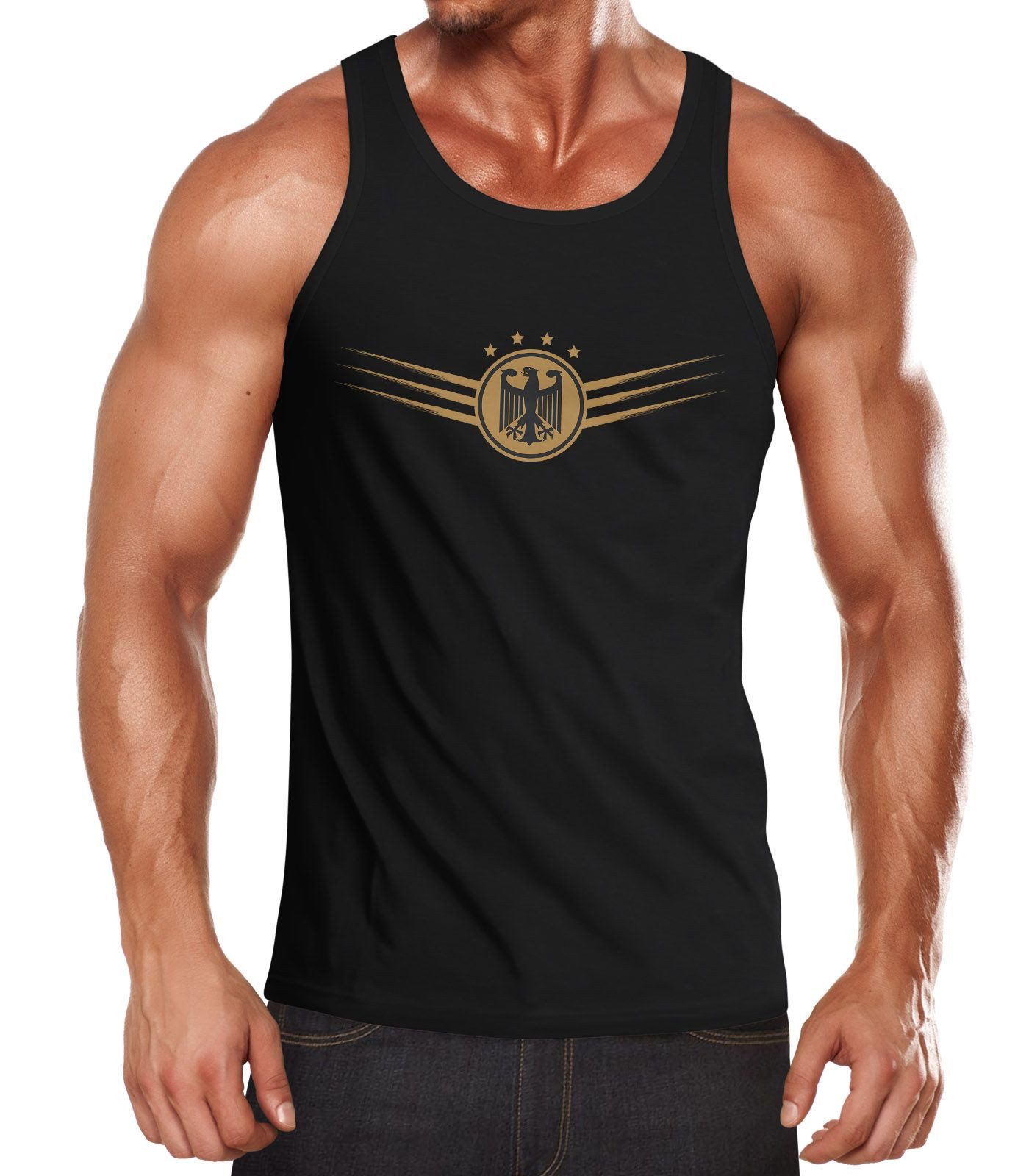 MoonWorks Tanktop Herren Deutschland Fußball EM-Shirt 2024 Fußballeuropameisterschaft mit Print