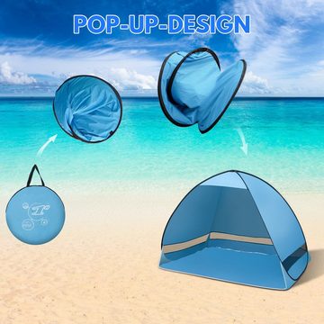 Randaco Strandmuschel Strandmuschel Tent Strandzelt Windschutz Schatten UV 50+ Wurfzelt