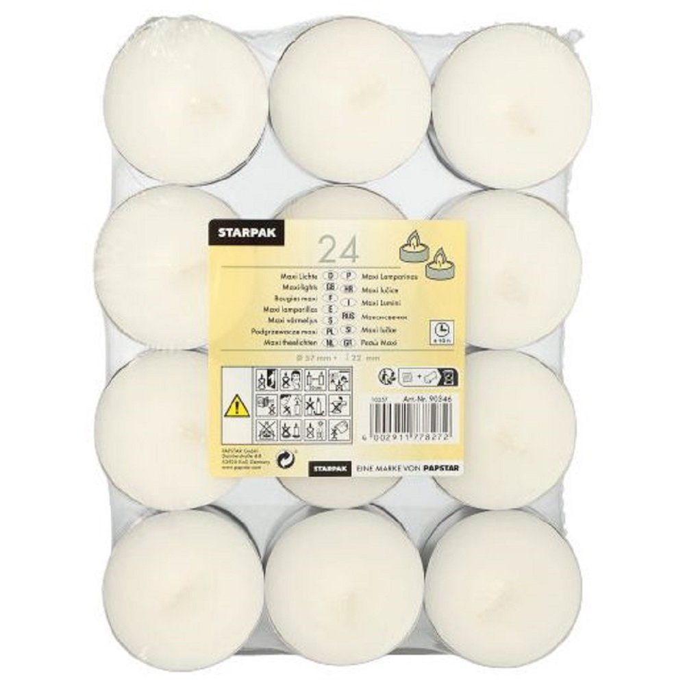 Starpak Teelicht 24 Teelichter groß Ø5,7cm H2,2cm weiß günstig online kaufen