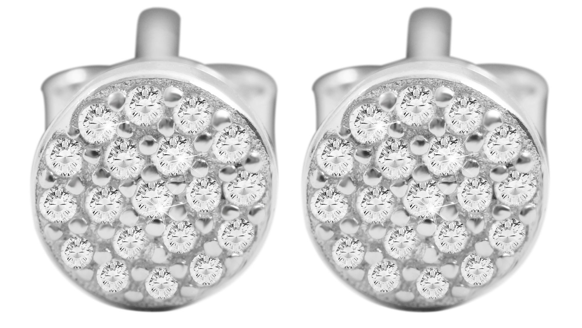 Paar Ohrhänger Ohrringe – Ohrstecker aus 925 Silber mit Zirkonia
