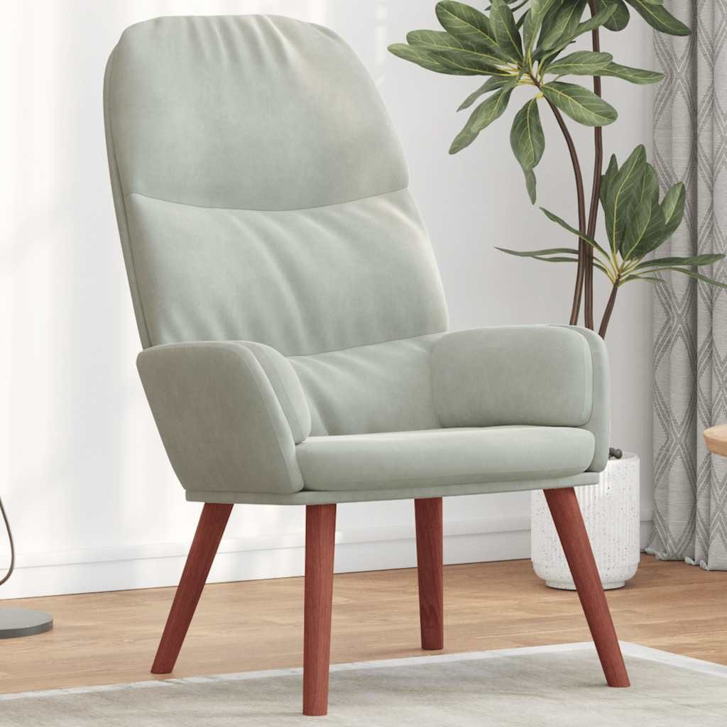 vidaXL Sessel Relaxsessel Hellgrau Samt (1-St) günstig online kaufen
