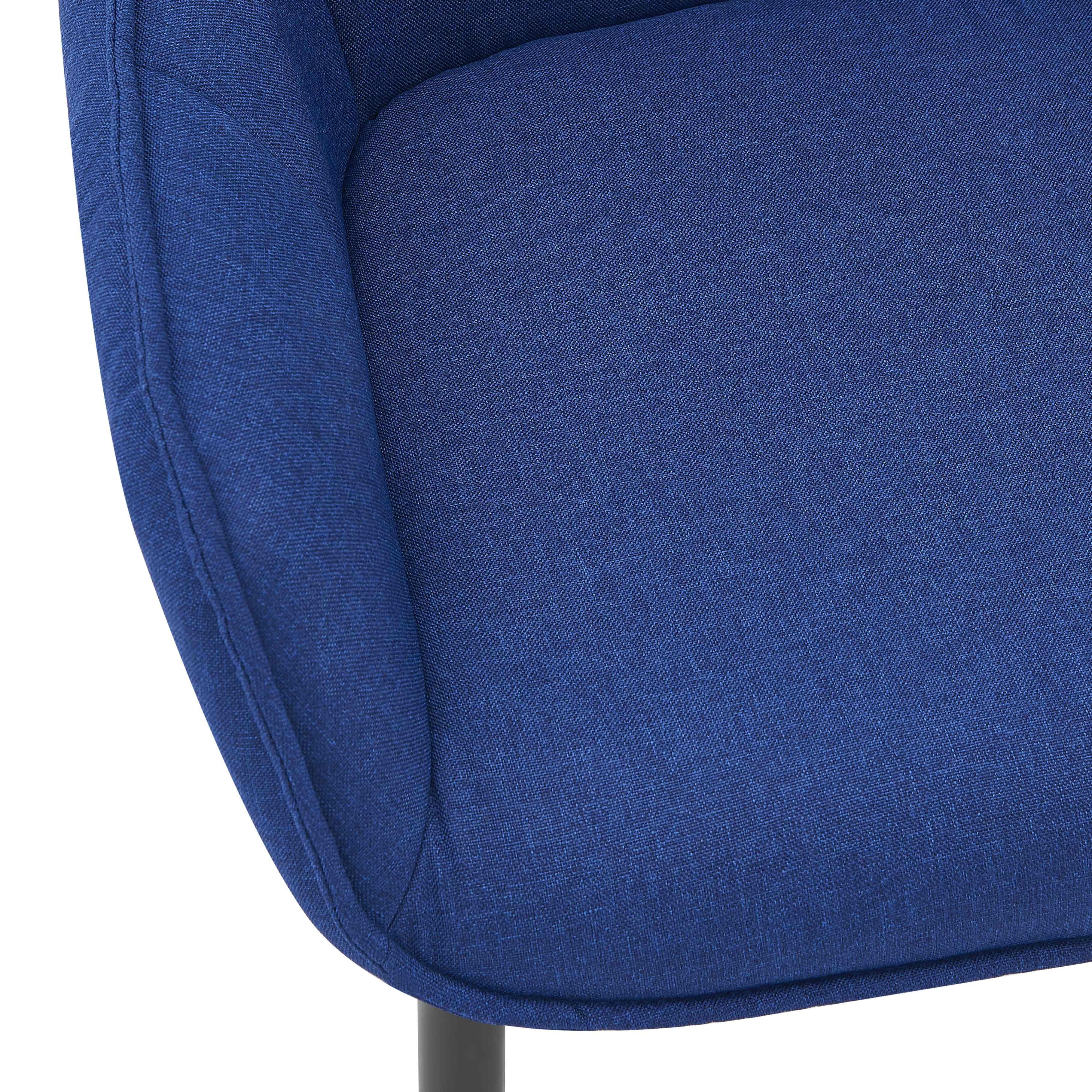 St), Esszimmerstuhl Bezug | stabilem - Armlehnstuhl (BxHxT): Farbe Metall Sitzhöhe: TPFLiving cm cm, Norah mit - aus Leinen-Stoff 1 49 Gestell blau 55x86x46 (Esstischstuhl blau blau - (pulverbeschichtet), MAßE