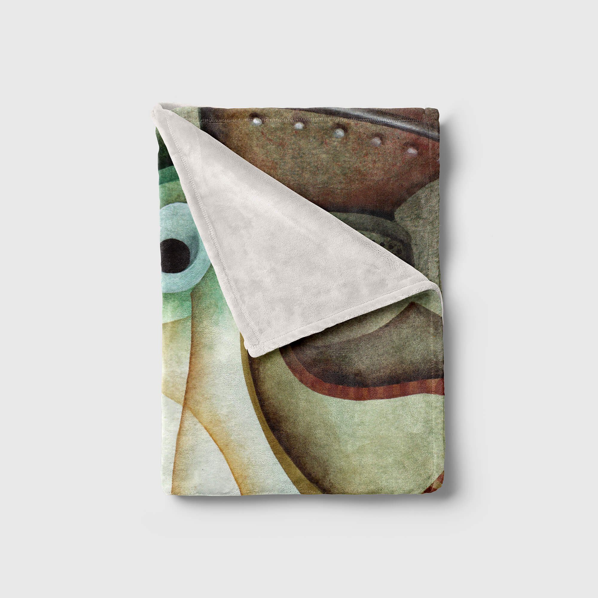 Kunstvoll, Malerei Saunatuch Fotomotiv Strandhandtuch Handtuch Abstrakt Sinus Handtuch Baumwolle-Polyester-Mix Art mit (1-St), Kuscheldecke Handtücher