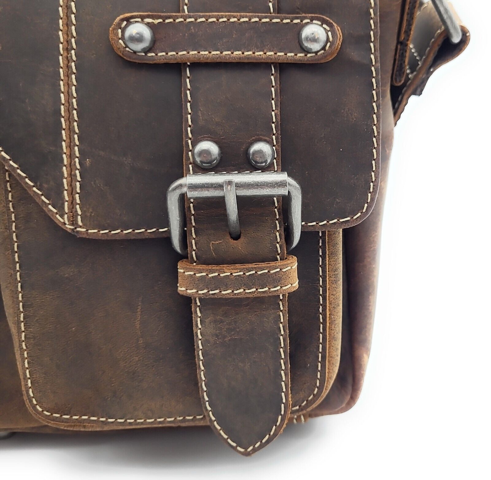 Ven Tomy Messenger Bag kompakte echt Leder Schultertasche aus Büffelleder, Umhängetasche