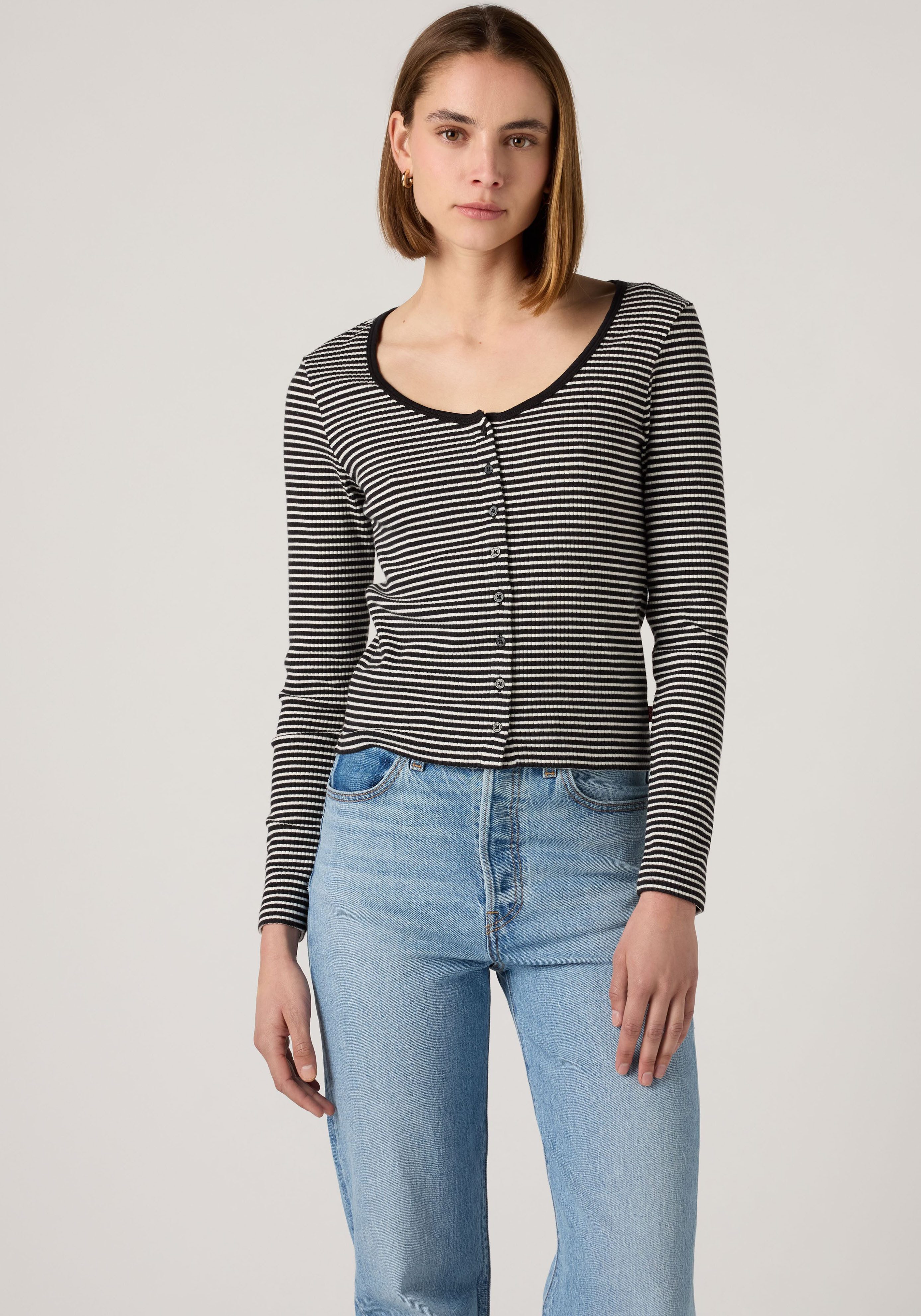 Levi's® Langarmshirt AUSTEN BUTTON THROUGH LS Feinripp