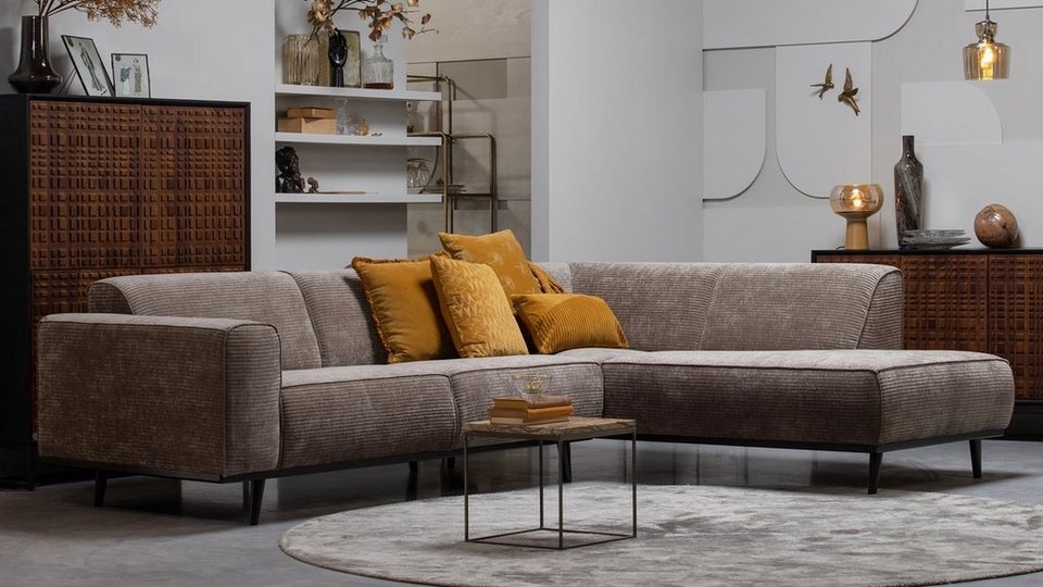 BePureHome Ecksofa Ecksofa Statement Rechts - Cord Taupe, freistellbar