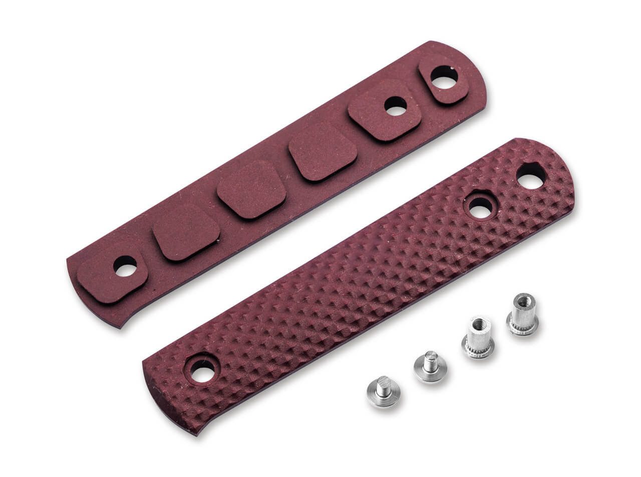 Böker Manufaktur Solingen Griffschale Böker Solingen BFF Packlite Griffschalen Richlite Redstone Pyramid (6-St), Schrauben inklusive
