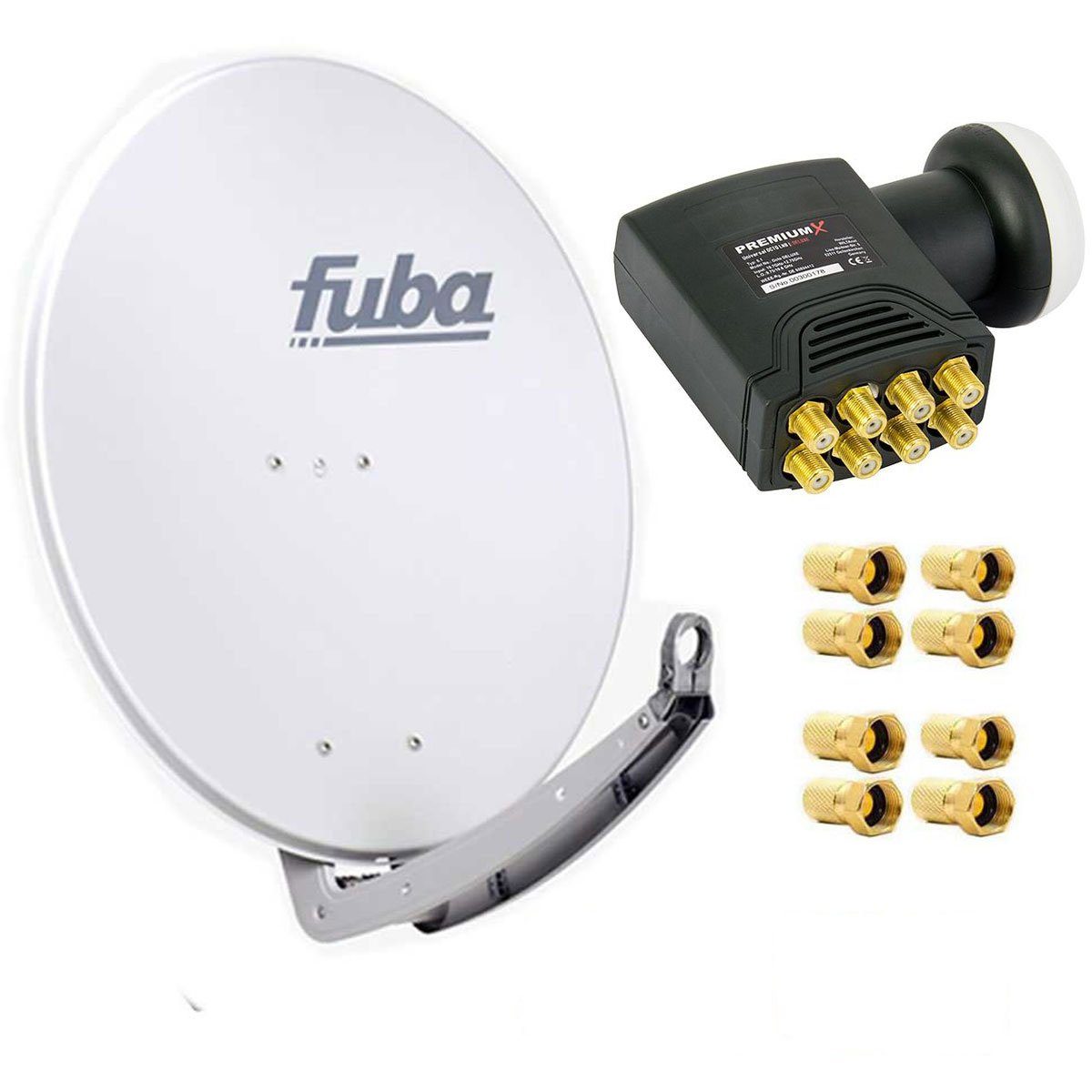 Fuba DAA 780 G Satellitenantenne Alu Grau HDTV 4K DELUXE Octo LNB SAT-Antenne