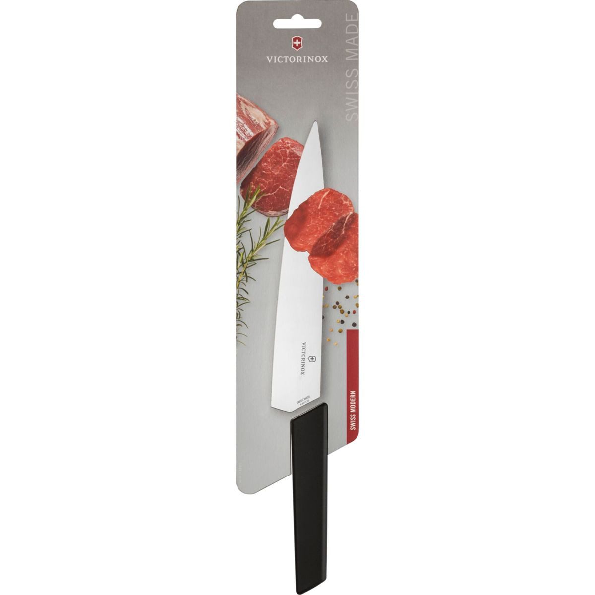 Victorinox Zubereitungsmesser Swiss Modern Tranchiermesser Schwarz 22 cm