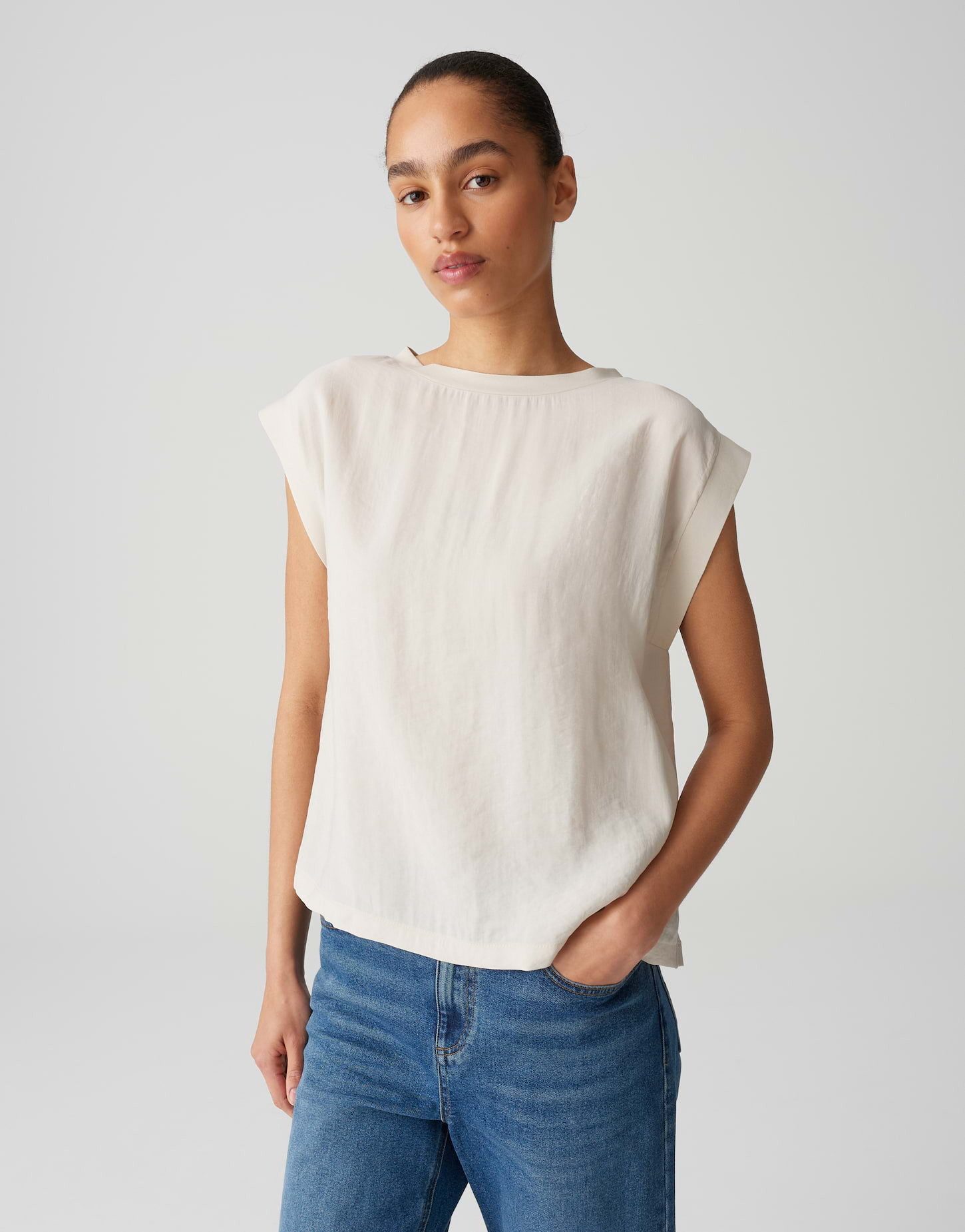 OPUS Kurzarmshirt SILKISI im Materialmix günstig online kaufen