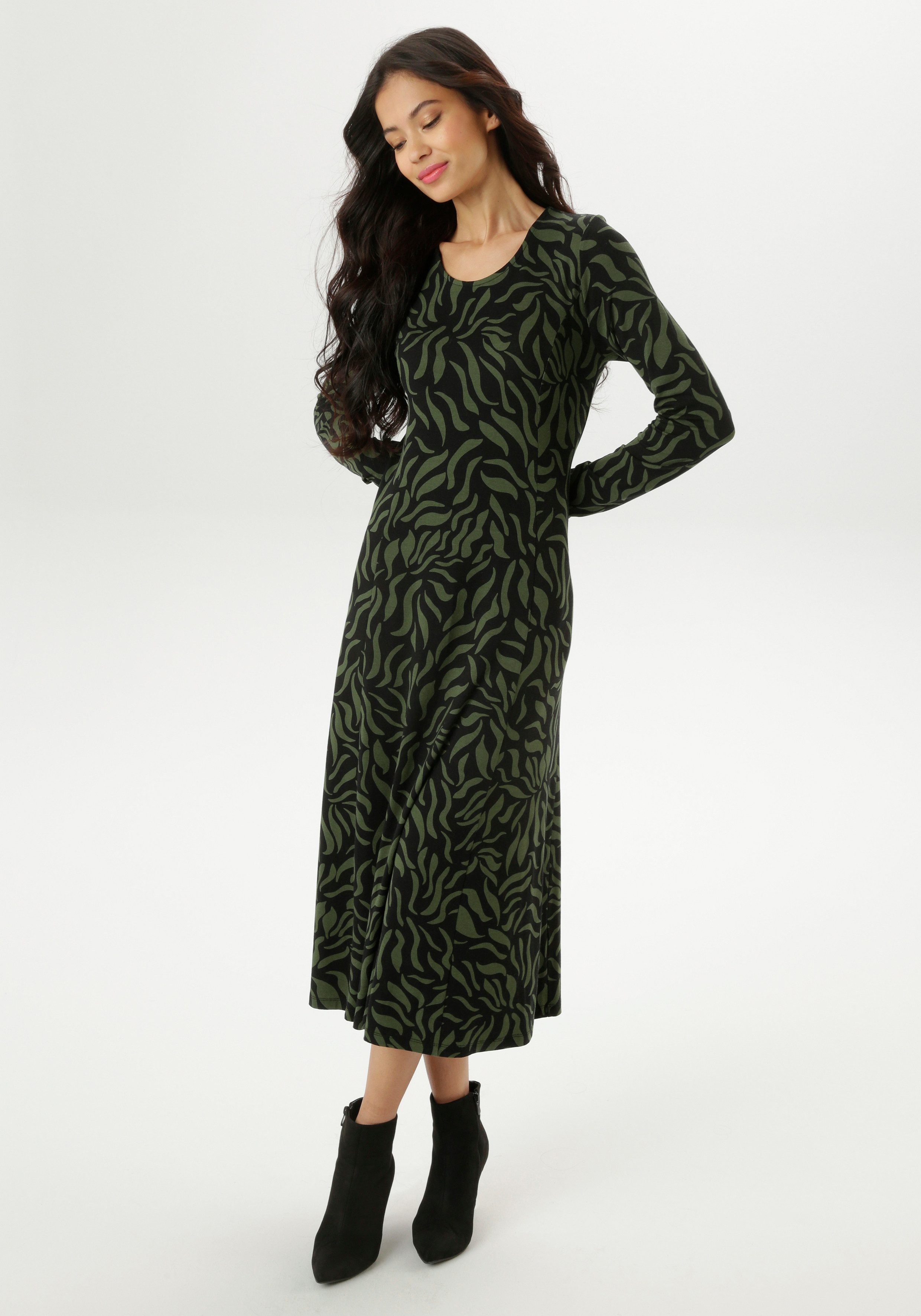 Aniston SELECTED Midikleid in leichter A-Linien-Form