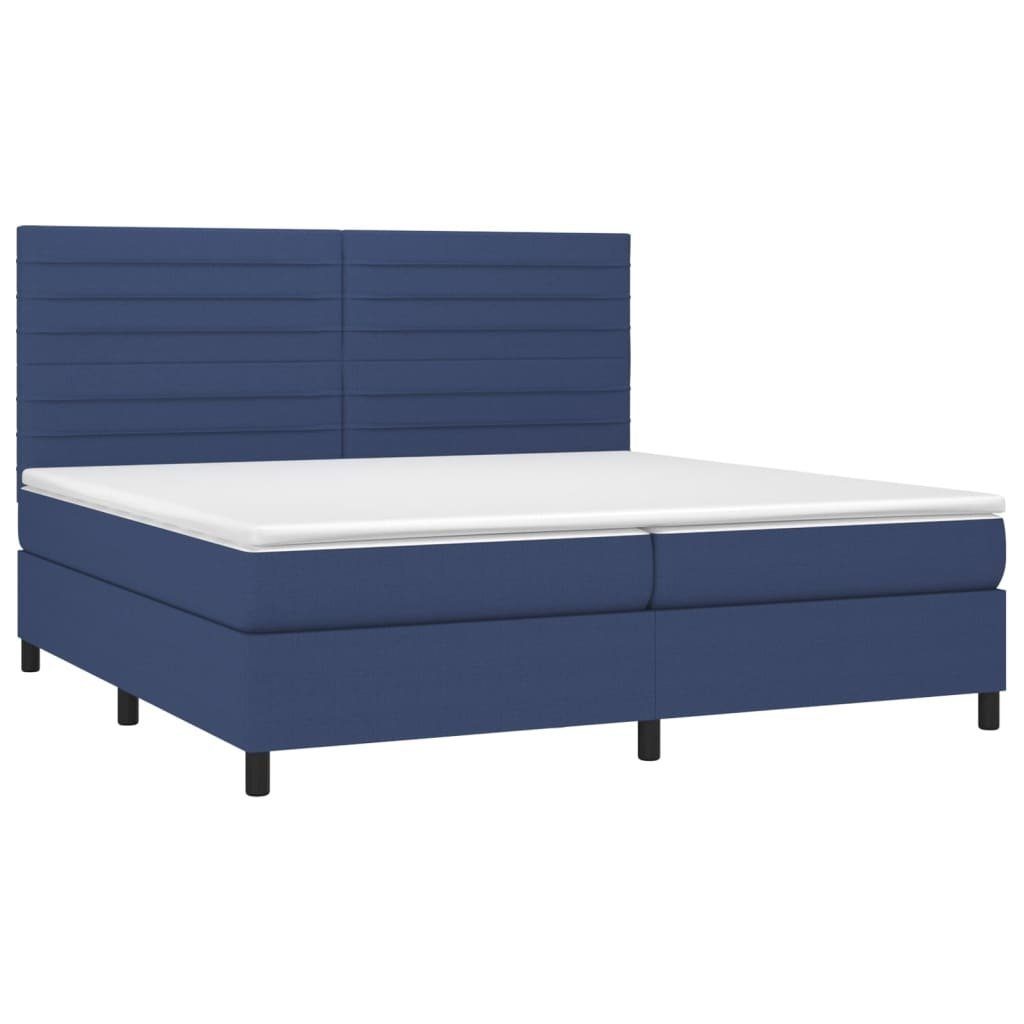Bett Boxspringbett mit Matratze Blau 200x200 cm Stoff