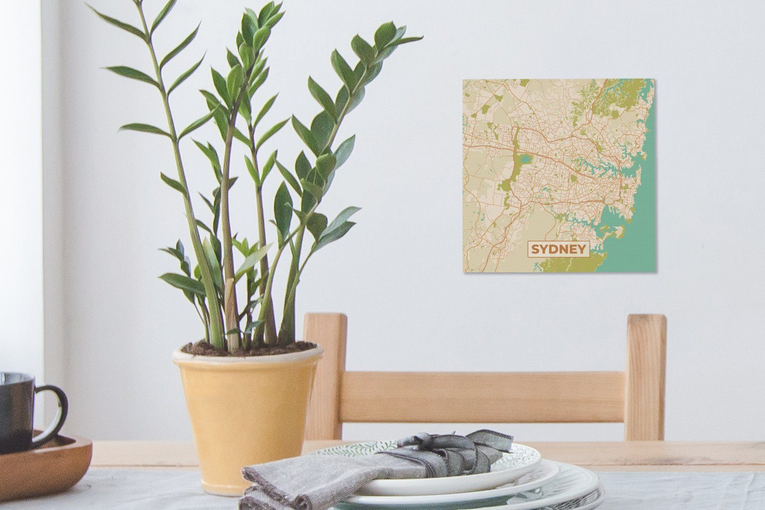 für Stadtplan - St), Vintage Karte, Schlafzimmer (1 Wohnzimmer - Bilder Leinwandbild Sydney - Leinwand OneMillionCanvasses®