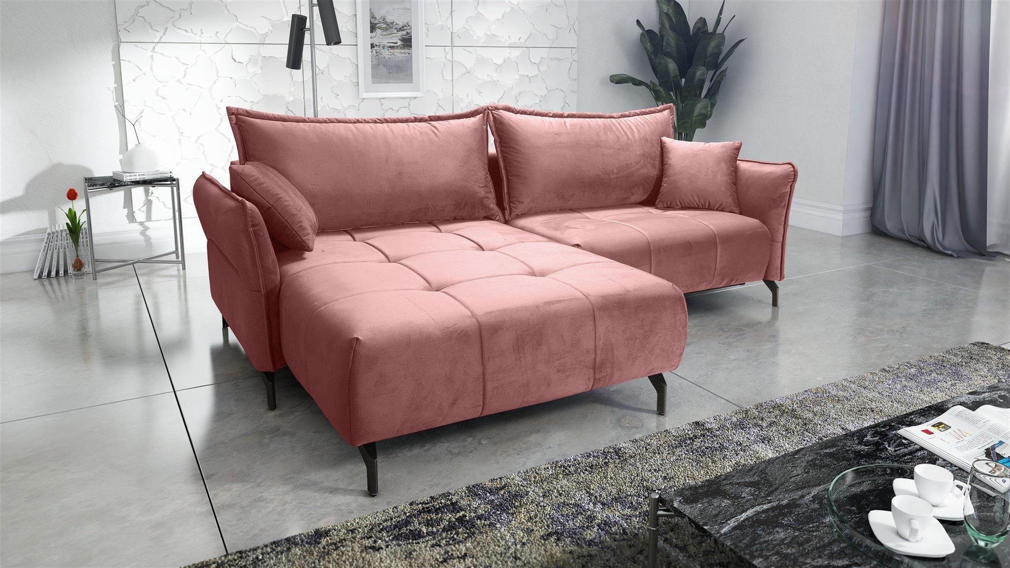 Ecksofa Schlafsofa Sofa VICTORIA Stoff