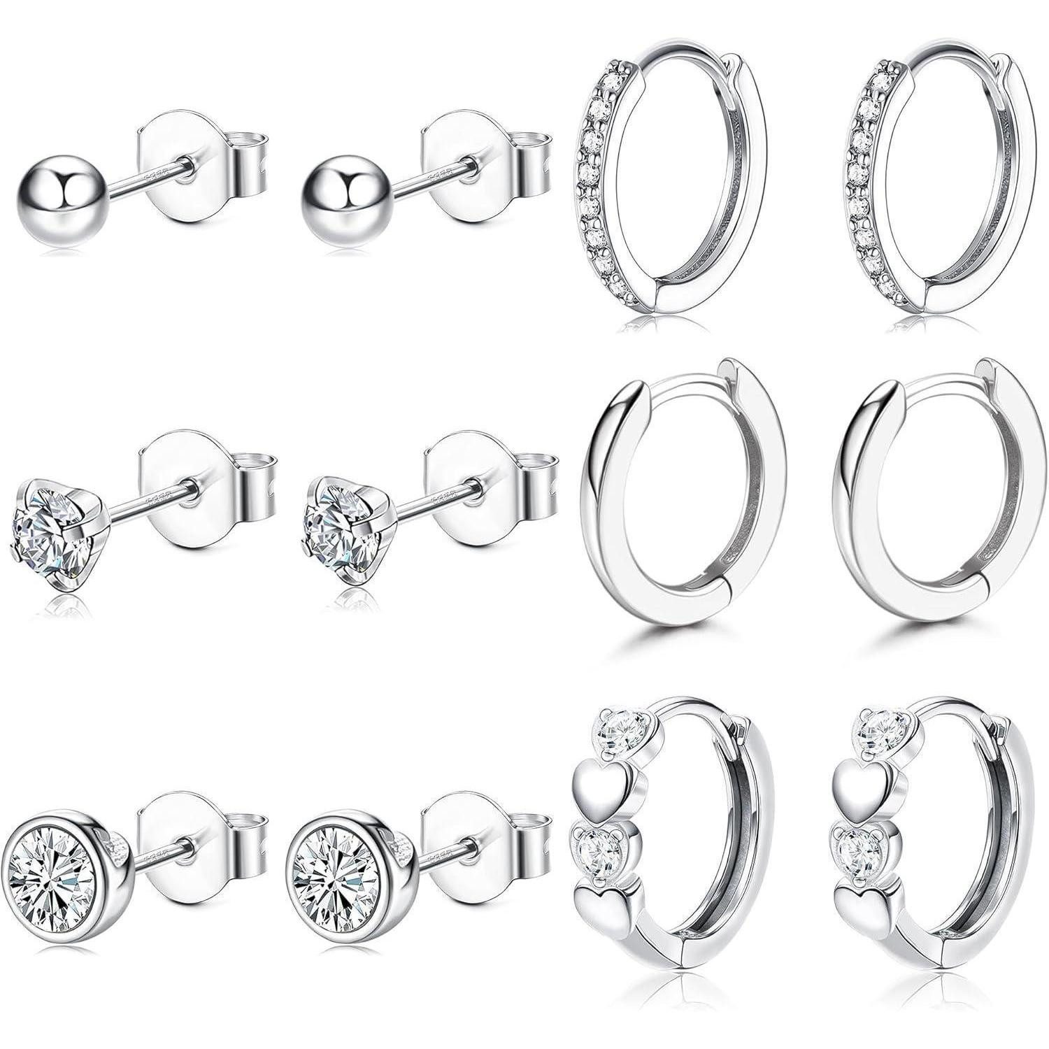 LuxusKollektion Schmuckset 6 Paar Ohrringe Silber günstig online kaufen