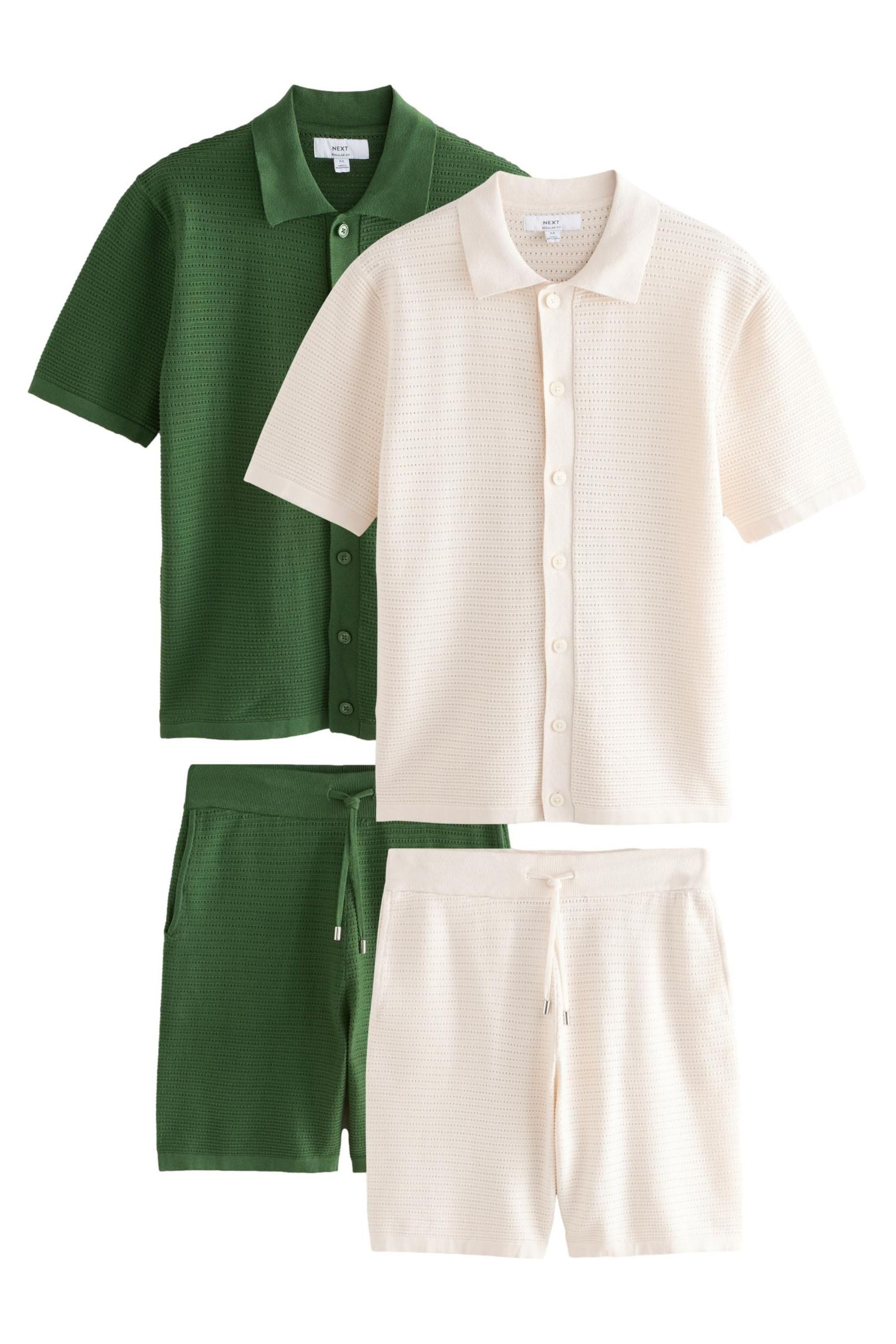 Next Shorts Hemden mit Strickstruktur + Shorts im 2er-Pack (4-tlg) günstig online kaufen