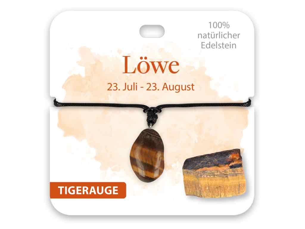 bb Klostermann Kette mit Anhänger BB Klostermann Edelstein Kette Tigerauge Sternzeichen Löwe