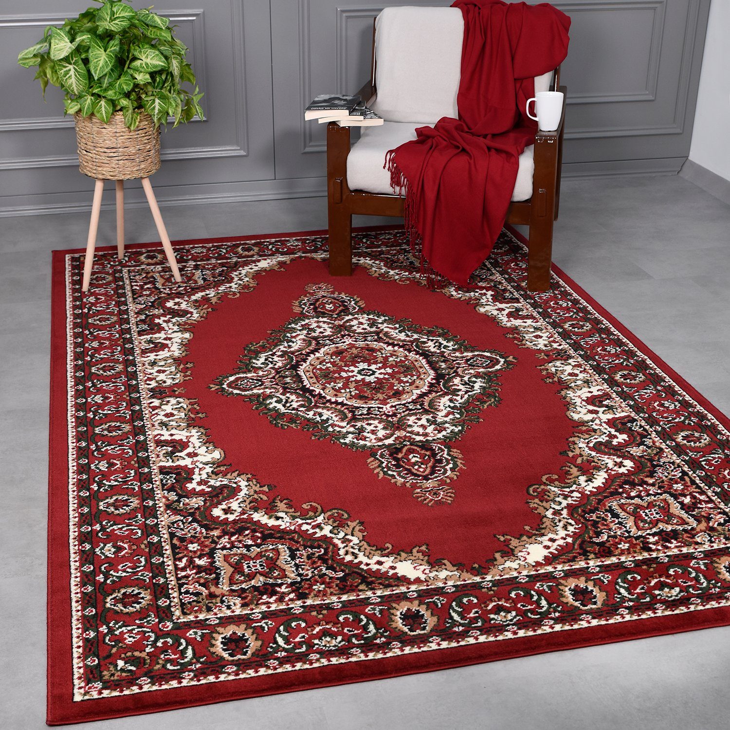 Teppich »Ein Klassischer Designer Teppich mit Kunstvollem Orient Muster in  Rot«, Vimoda online kaufen | OTTO
