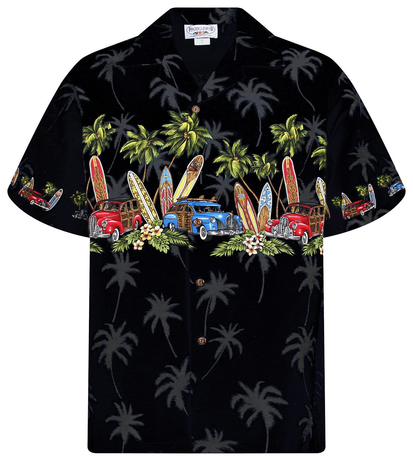 Pacific Legend Hawaiihemd Surfbretter Autos Original günstig online kaufen