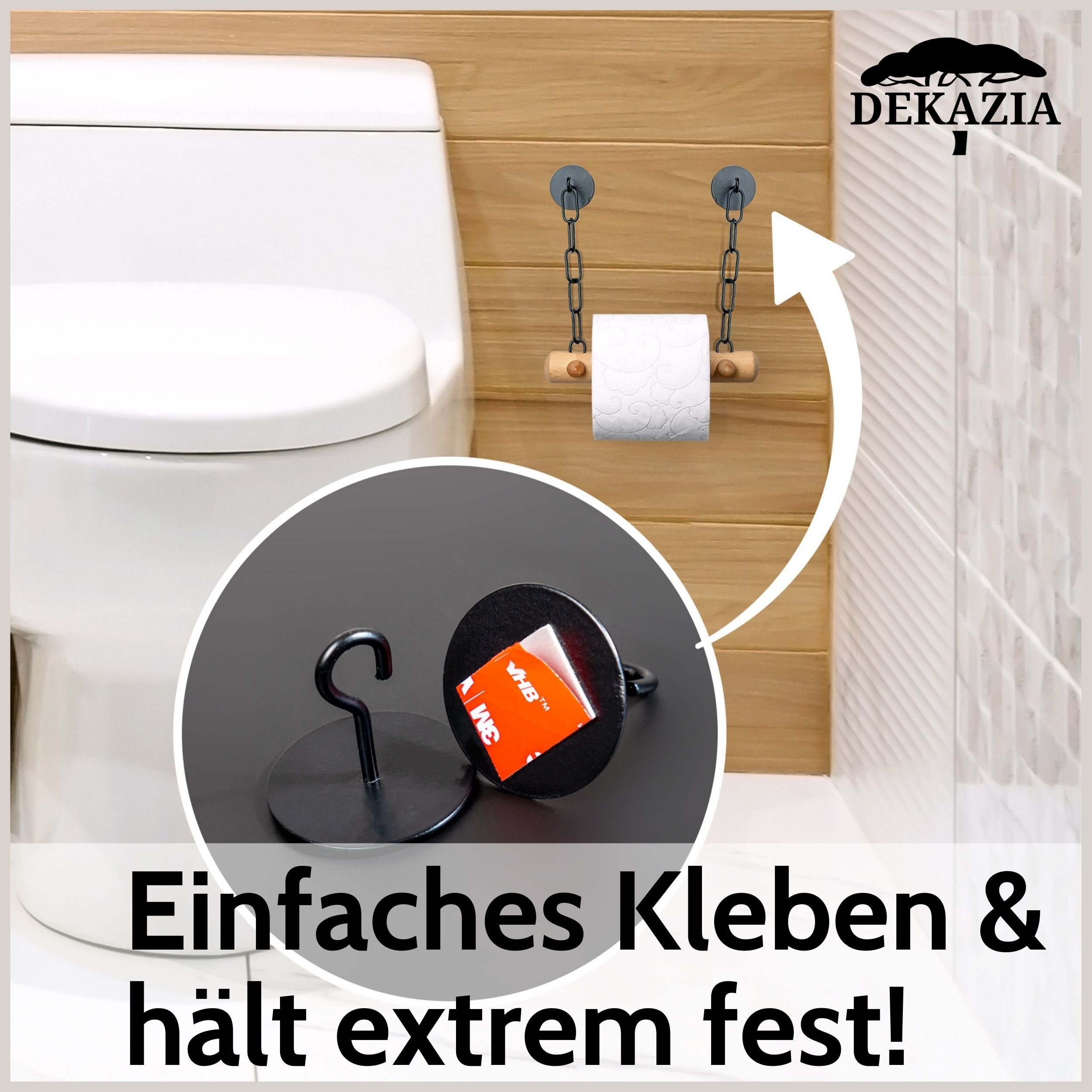 DEKAZIA Toilettenpapierhalter ohne Bohren, WC Papierhalter selbstklebend, K günstig online kaufen