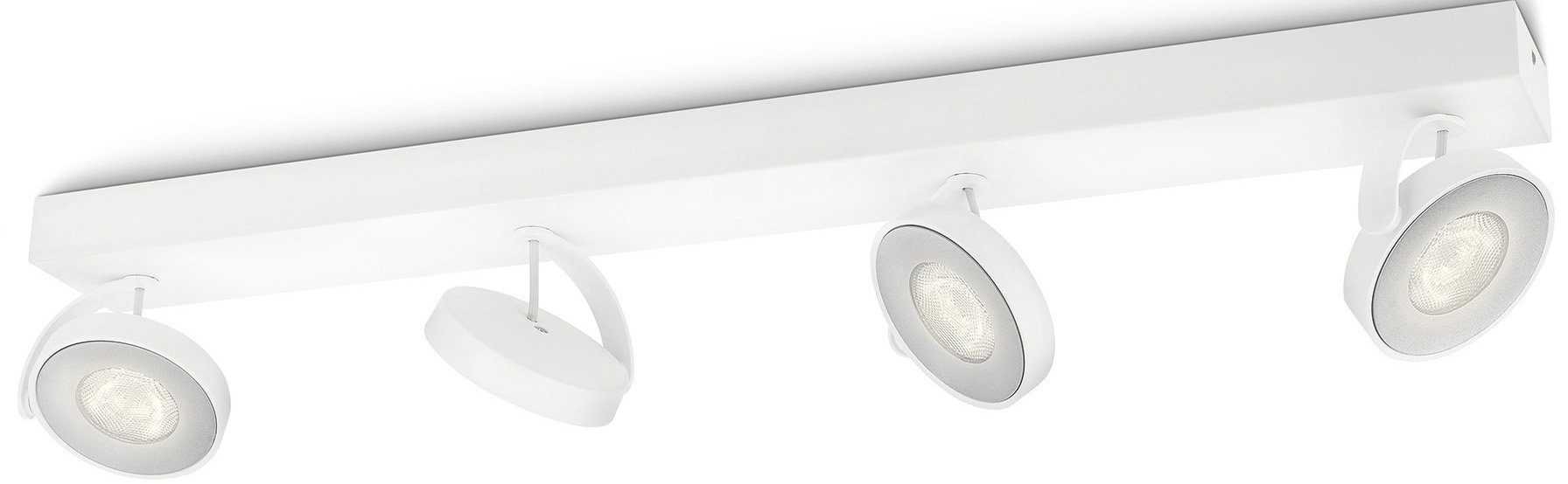 Philips Deckenspot Clockwork, LED 4flg 2000lm Spotkopf Flexibilität myLiving LED Weiß, Schwenkbarer Warmweiß, maximale fest für integriert, Spot
