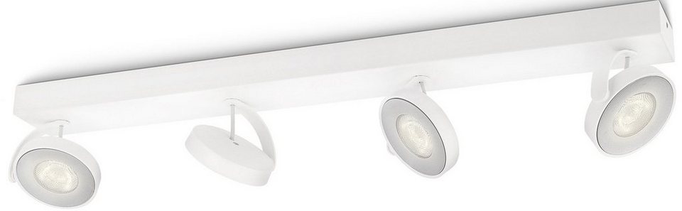 Philips Deckenspot Clockwork, LED fest integriert, Warmweiß, myLiving LED  Spot 4flg 2000lm Weiß, Schwenkbarer Spotkopf für maximale Flexibilität