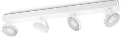 Philips Deckenspot Clockwork, LED fest integriert, Warmweiß, myLiving LED Spot 4flg 2000lm Weiß