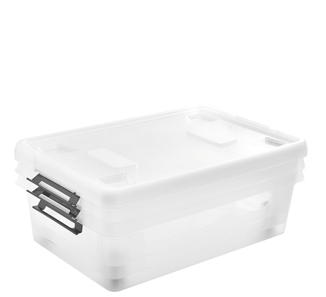 Gardissimo Aufbewahrungsbox 3 er Set mit Deckel "Clip" 30 Liter Kunststoff günstig online kaufen