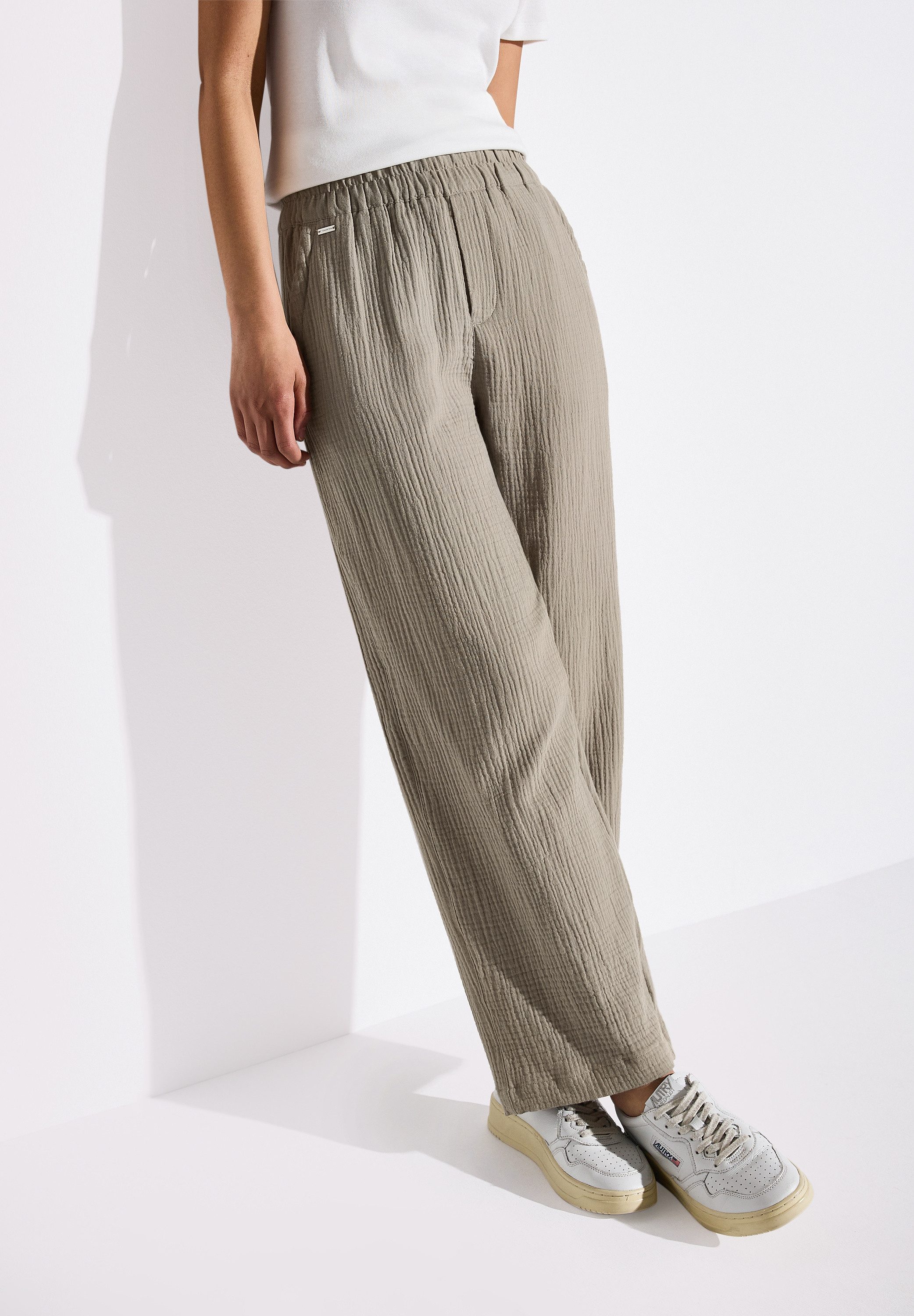 STREET ONE Stoffhose Sommerhose in Struktur-Optik günstig online kaufen