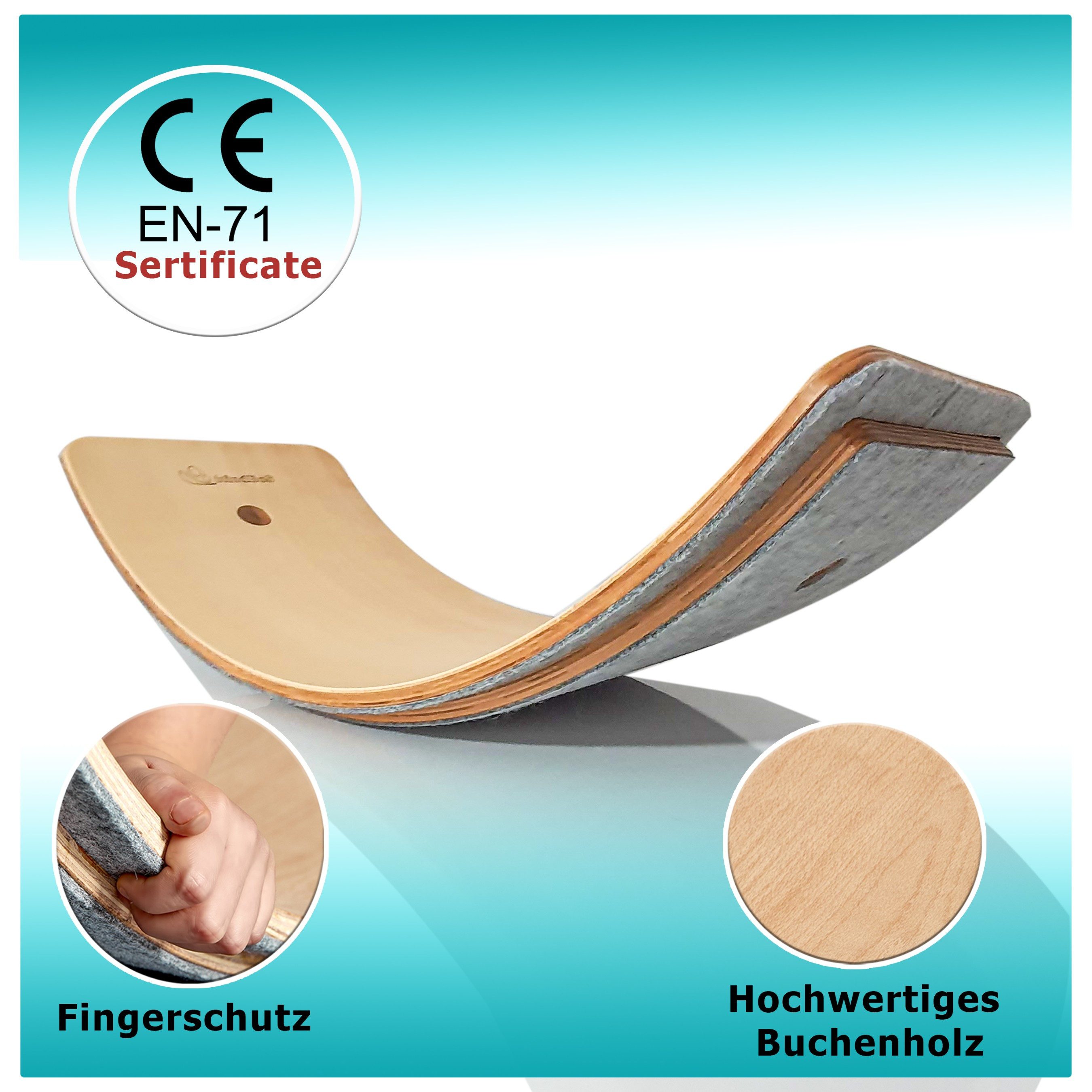 KINDBOS Balanceboard Balance Board,Gleichgewicht Koordination Trainer Kinder & Erwachsene, Stabilität, Core & Fitness Training,Yoga,Physiotherapie & Home Gym