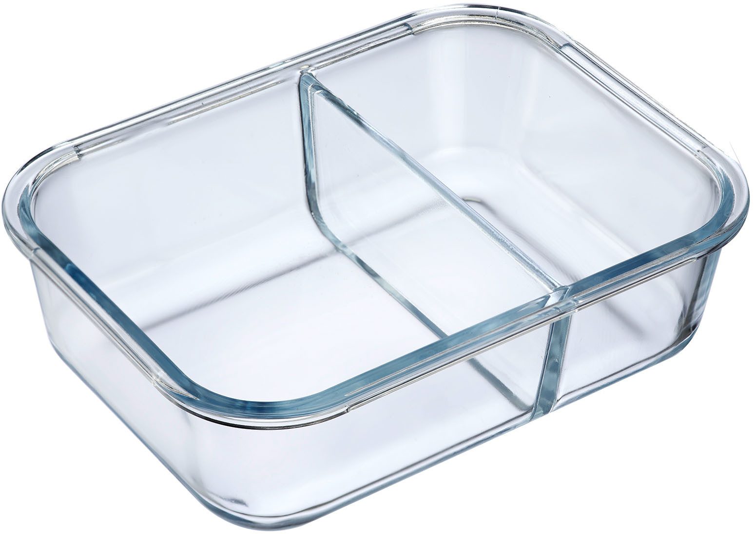 WESTMARK Frischhaltedose Glas-Frischhaltedose 570 ml, mit 2 separaten Fächern, Borosilikatglas, Polyprophylen (PP), Silikon, (1-tlg), mikrowellen- und ofenfest, 570 ml = 350 + 220 ml