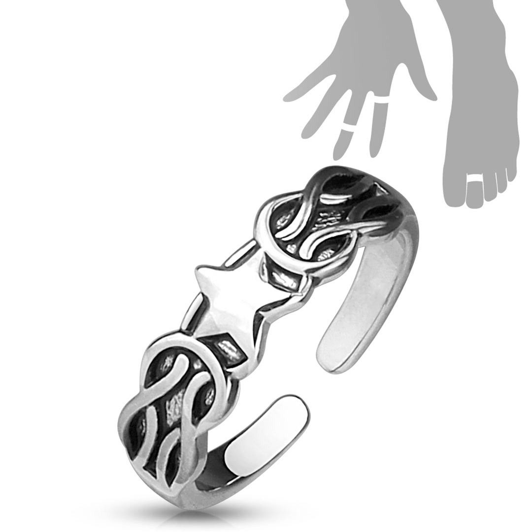 Order & Smile Schmuck Zehenring Zehenring / Midi Ring „Stern“