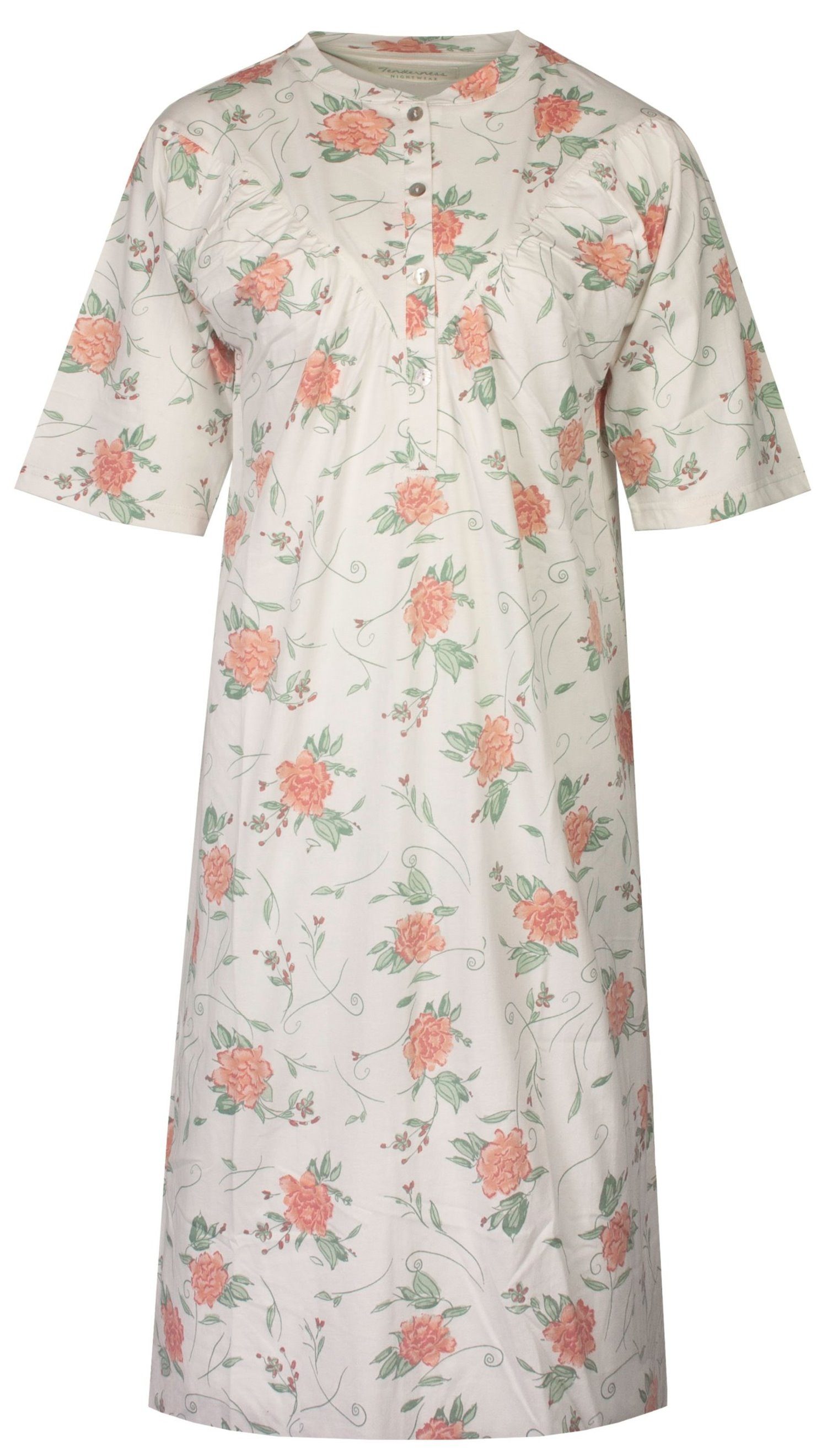Tenderness Nachthemd Damen Schlafshirt mit kurzem Arm (1-tlg) Baumwolle