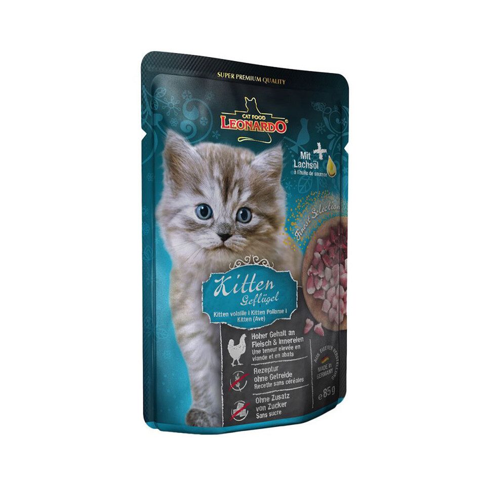 LEONARDO Kitten mit Geflügel 85 g, Nassfutter für: Katze