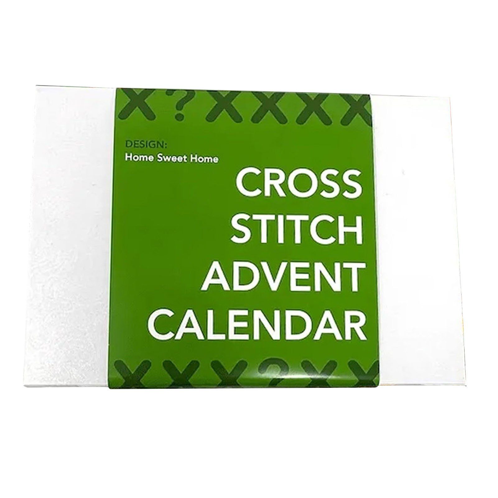 Blusmart Adventskalender Kreuzstich-Stickbox Mit Weihnachtlichen Schönen Mustern green
