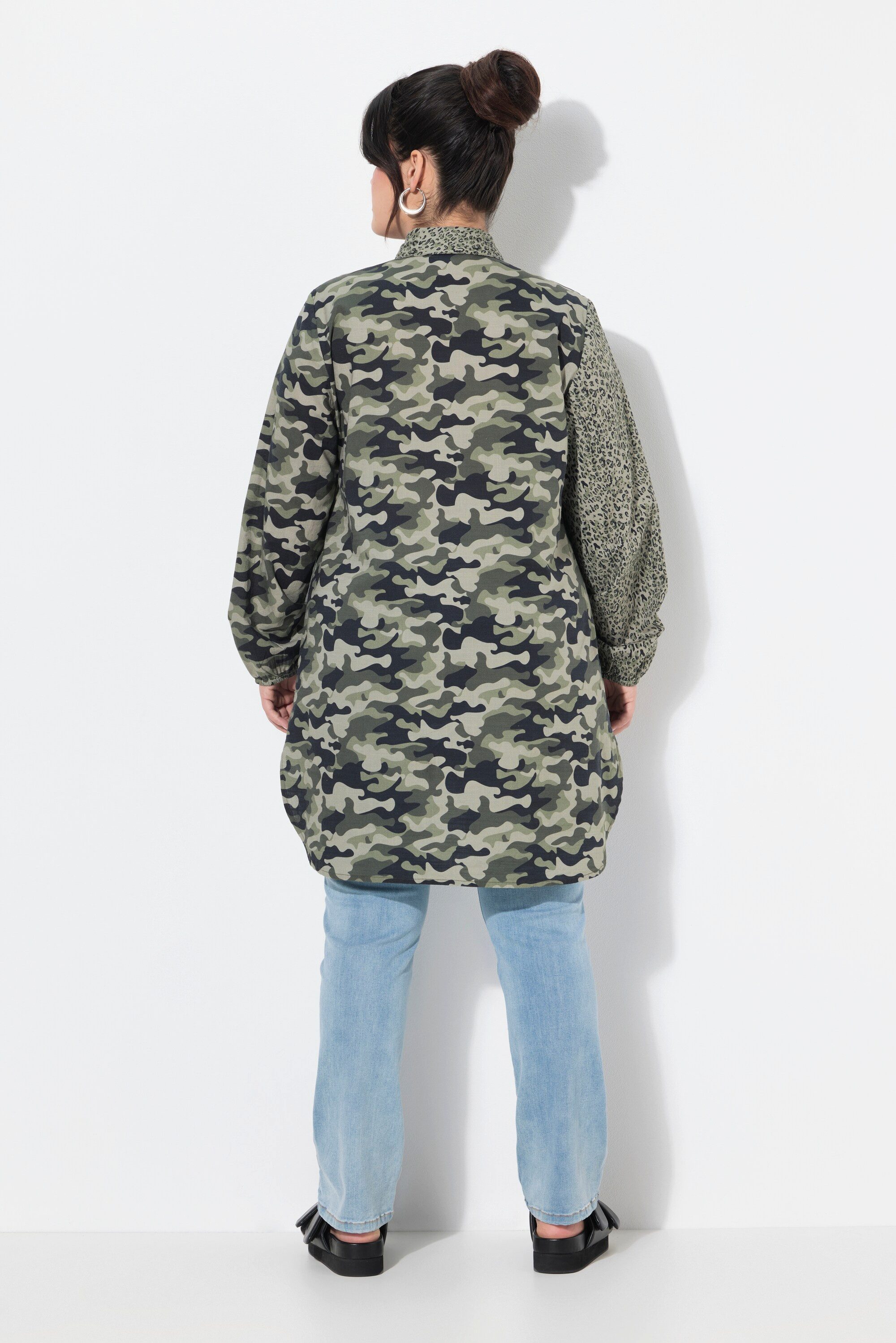 Angel of Style Longbluse Longbluse Straight Fit farbiger Leo und Camouflage