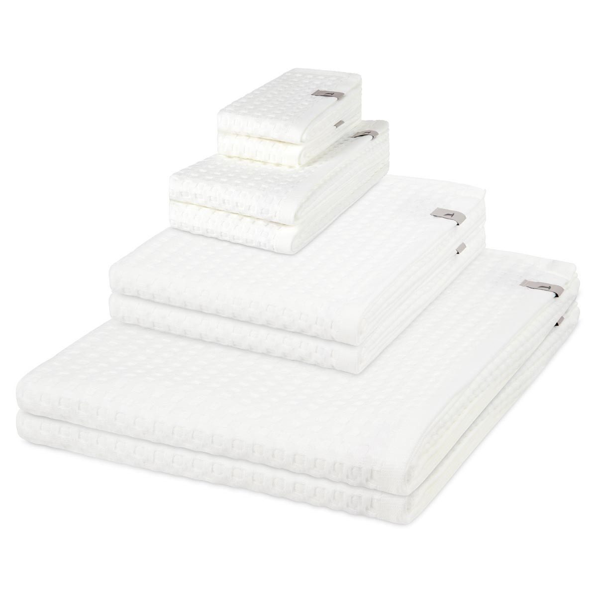 Möve Handtuch Set Piquee, Waffel-Pique (Spar-Set, 8-St), 2 X Seif- 2 X Gäste- 2 X Dusch- 2 X Handtuch im Set - Baumwolle