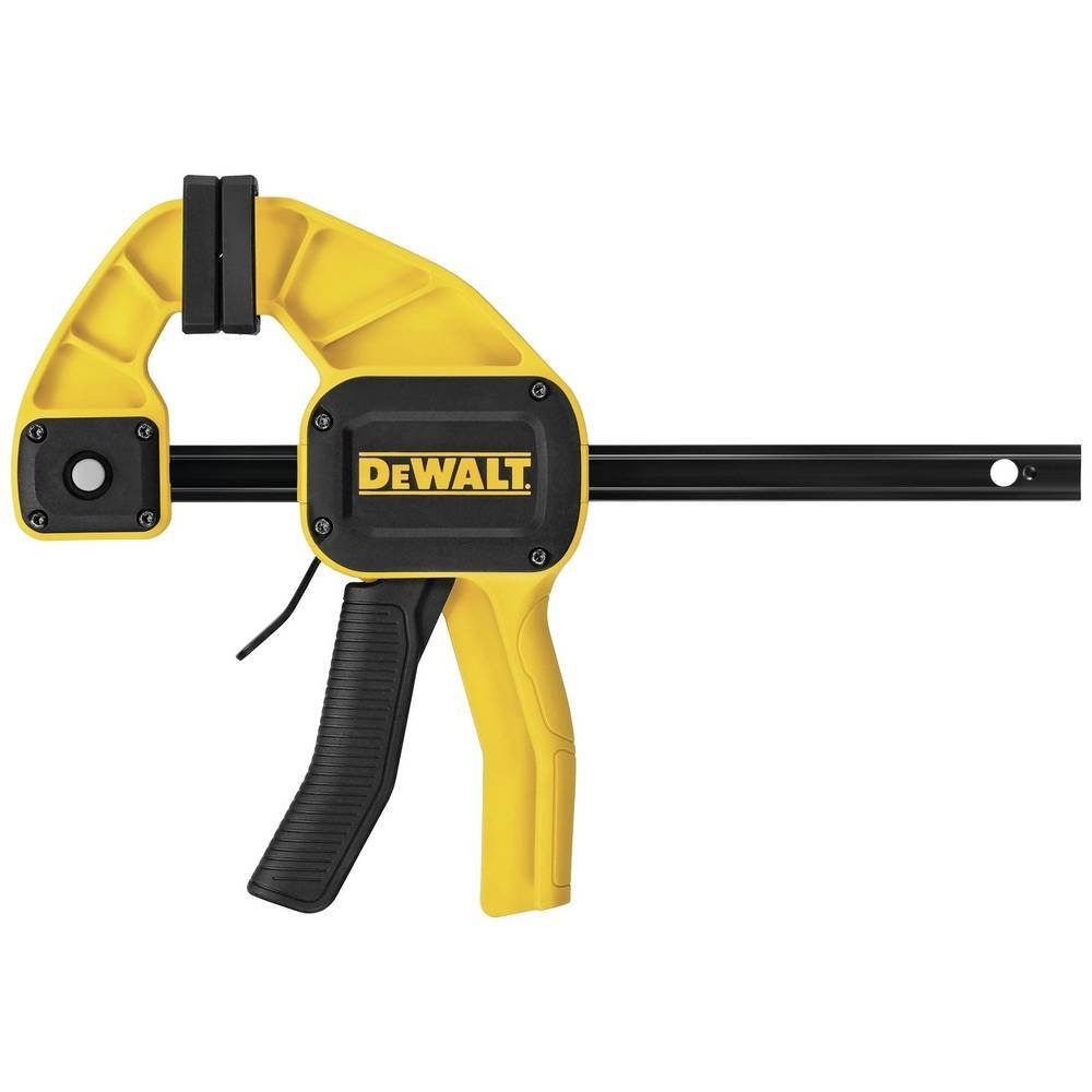 DeWalt Schraubzwinge Einhandzwinge Gross 150mm 6IN 135kg Spannkraft,  Abnehmbare Spannbacken - Zum Schutz empfindlicher Arbeitsoberflächen