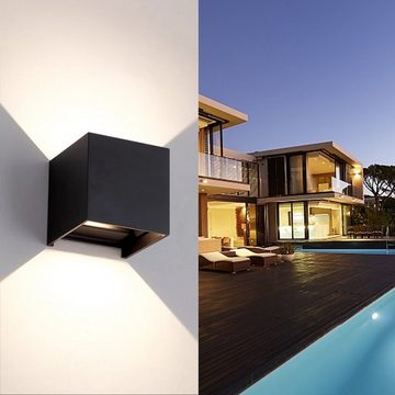 oyajia Wandleuchte 10W LED Wandleuchte Außen/Innen Wandlampe Einstellbarer Lichtstrahl, LED fest integriert, 3000K Warmweiß Außenwandleuchte für Bad Flur